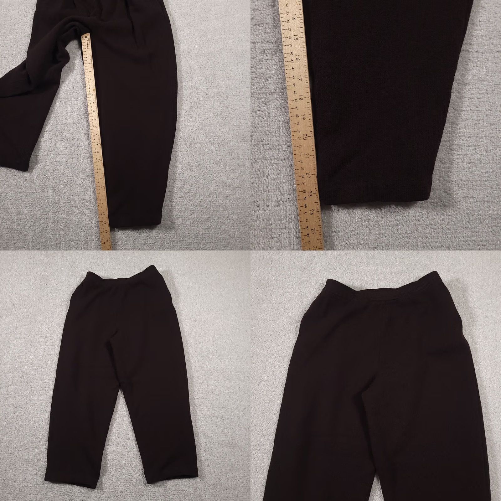 St. John VINTAGE Marie Gray St. John Santana Knit Pants Pull On Crop Women 6 Brown USA Cropped Straight P Size 28" / US 6 / IT 42 - 8 Thumbnail