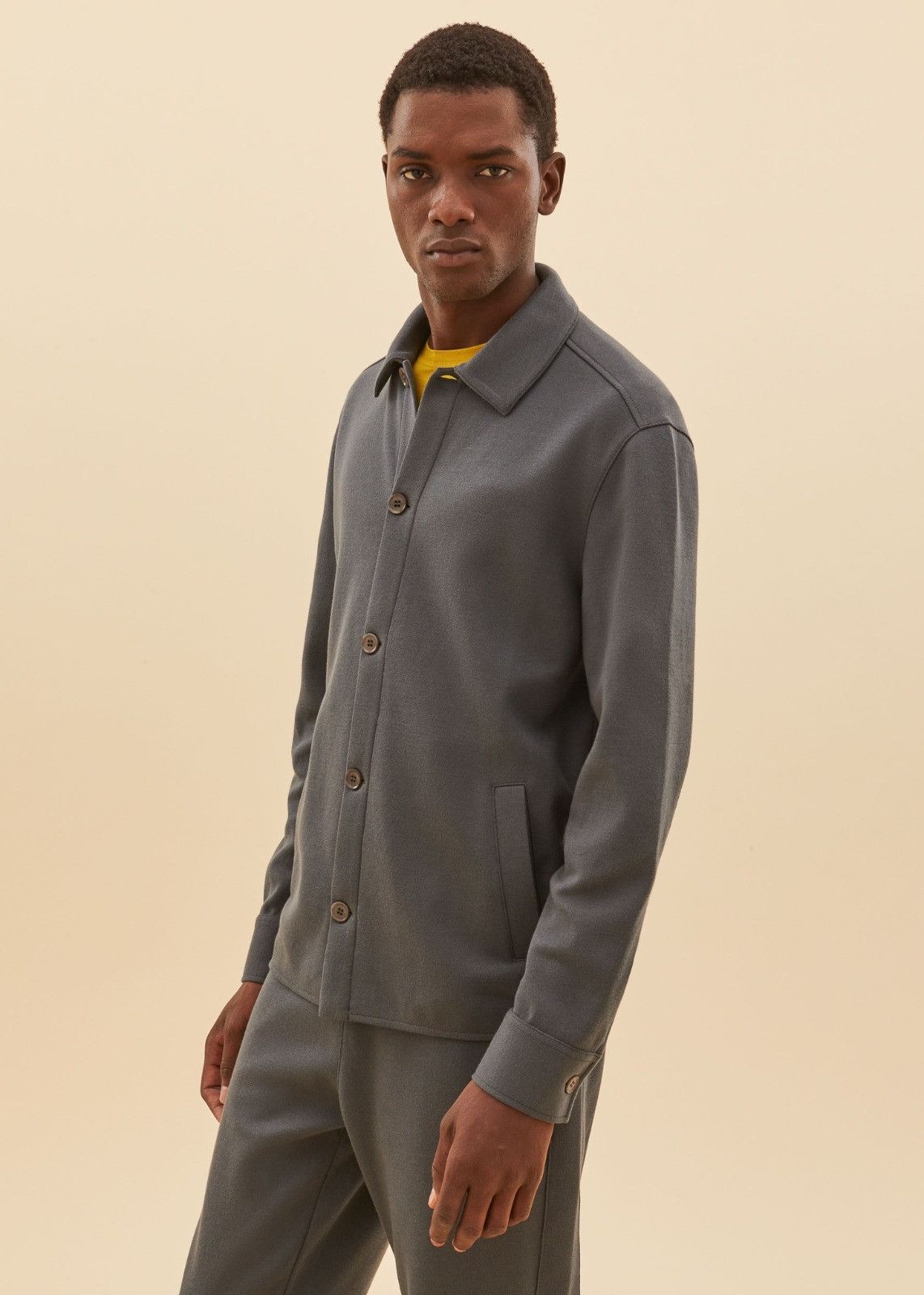 Loro Piana o1srvl11e1124 Jersey Shirt Jacket in Grey Size US M / EU 48-50 / 2 - 1 Thumbnail