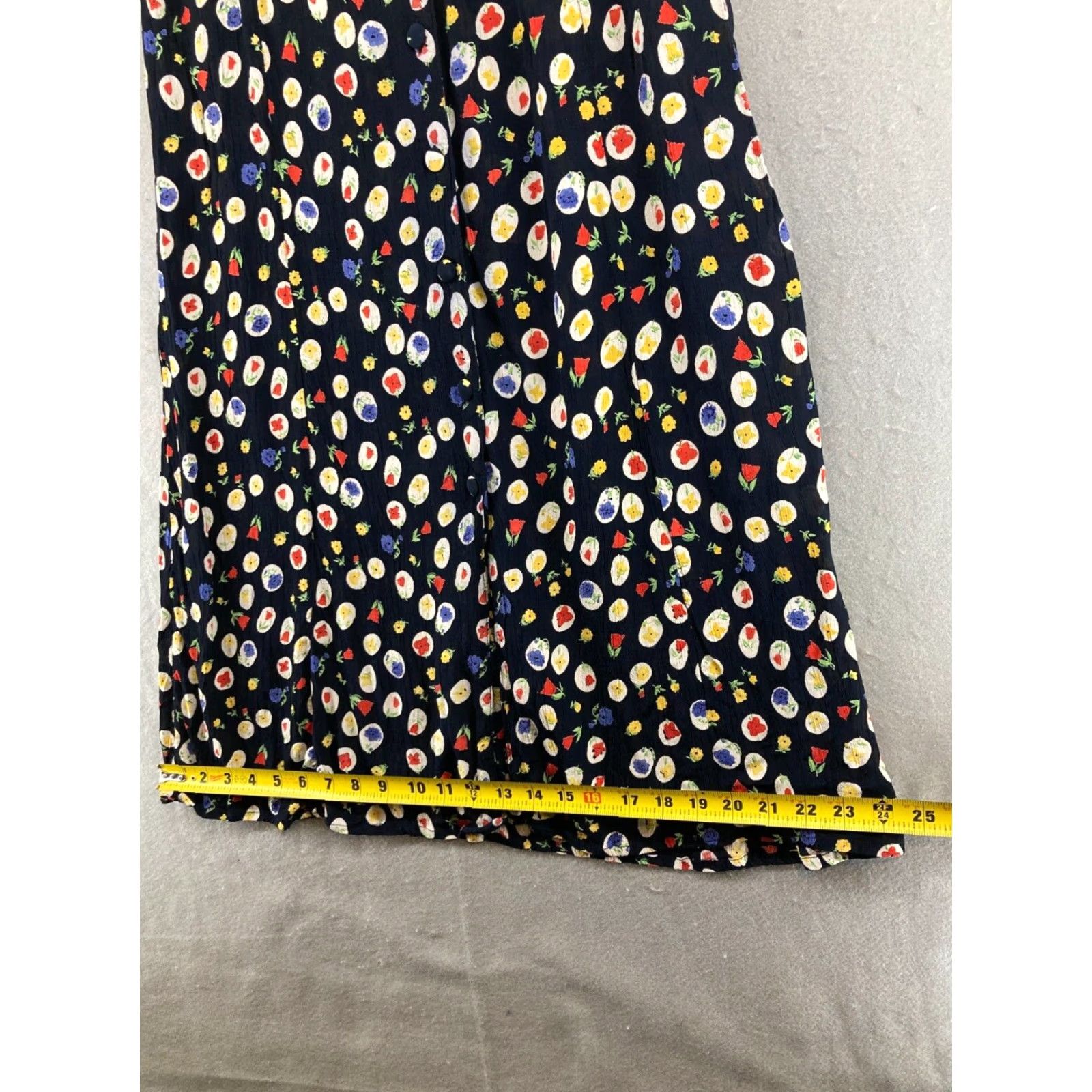 Vintage VINTAGE Paul Harris Denim Floral Maxi Skirt Medium Blue 90s Womens Size 32" / US 10 / IT 46 - 3 Thumbnail