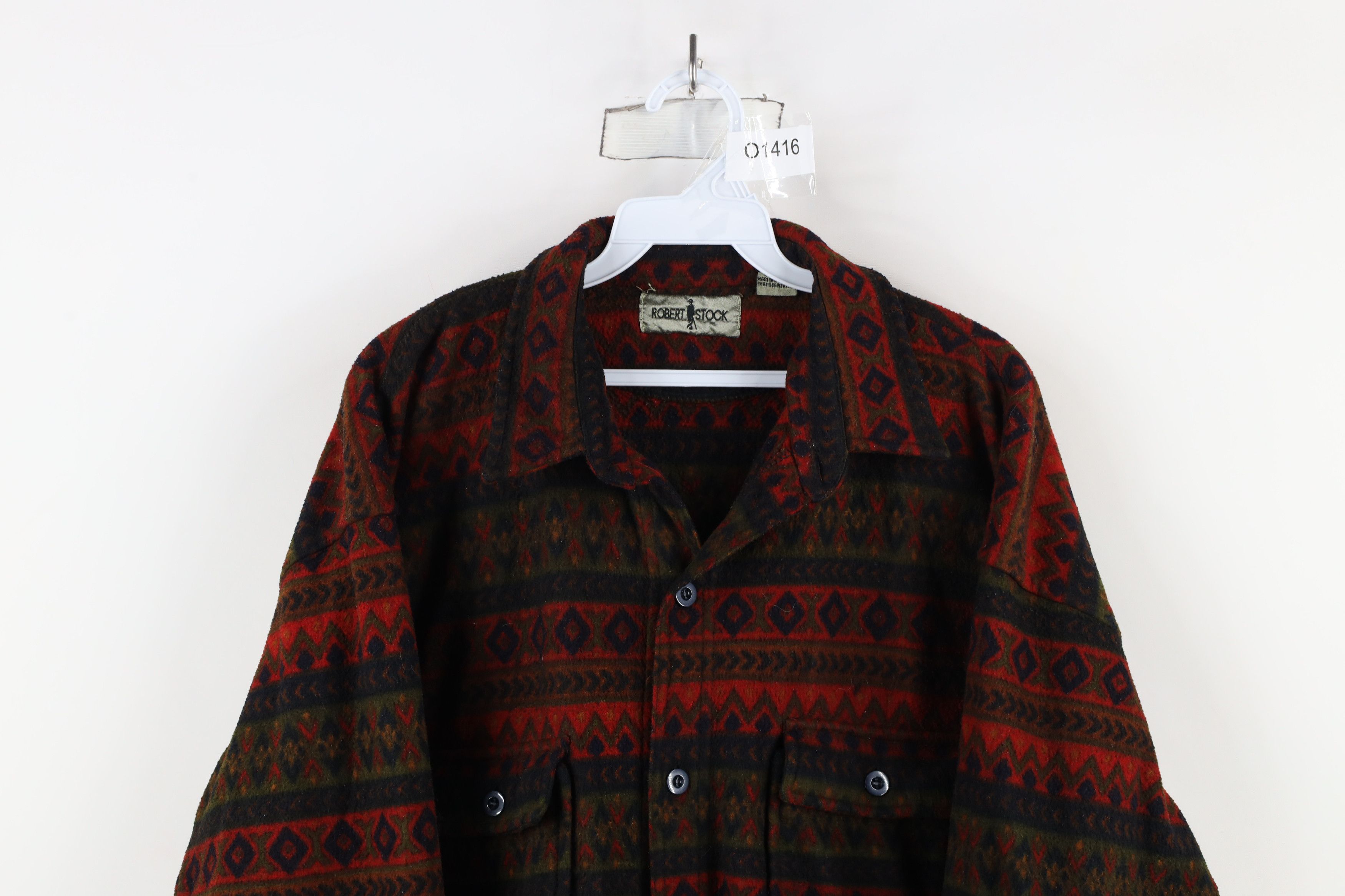 Vintage Vintage 90s Streetwear Rainbow Fair Isle Fleece Shirt Jacket Size US M / EU 48-50 / 2 - 2 Thumbnail
