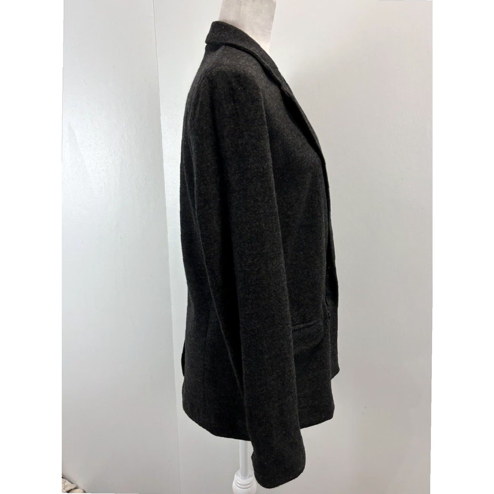 J.Crew J. Crew Charcoal Knit Blazer Jacket Size 10 Women's Double Breast Wool Size L / US 10 / IT 46 - 4 Thumbnail