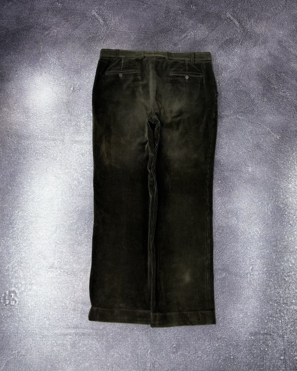 Balmain Vintage Balmain Velvet Corduroy Khaki Green Rare Baggy Pants Size US 38 / EU 54 - 2 Thumbnail