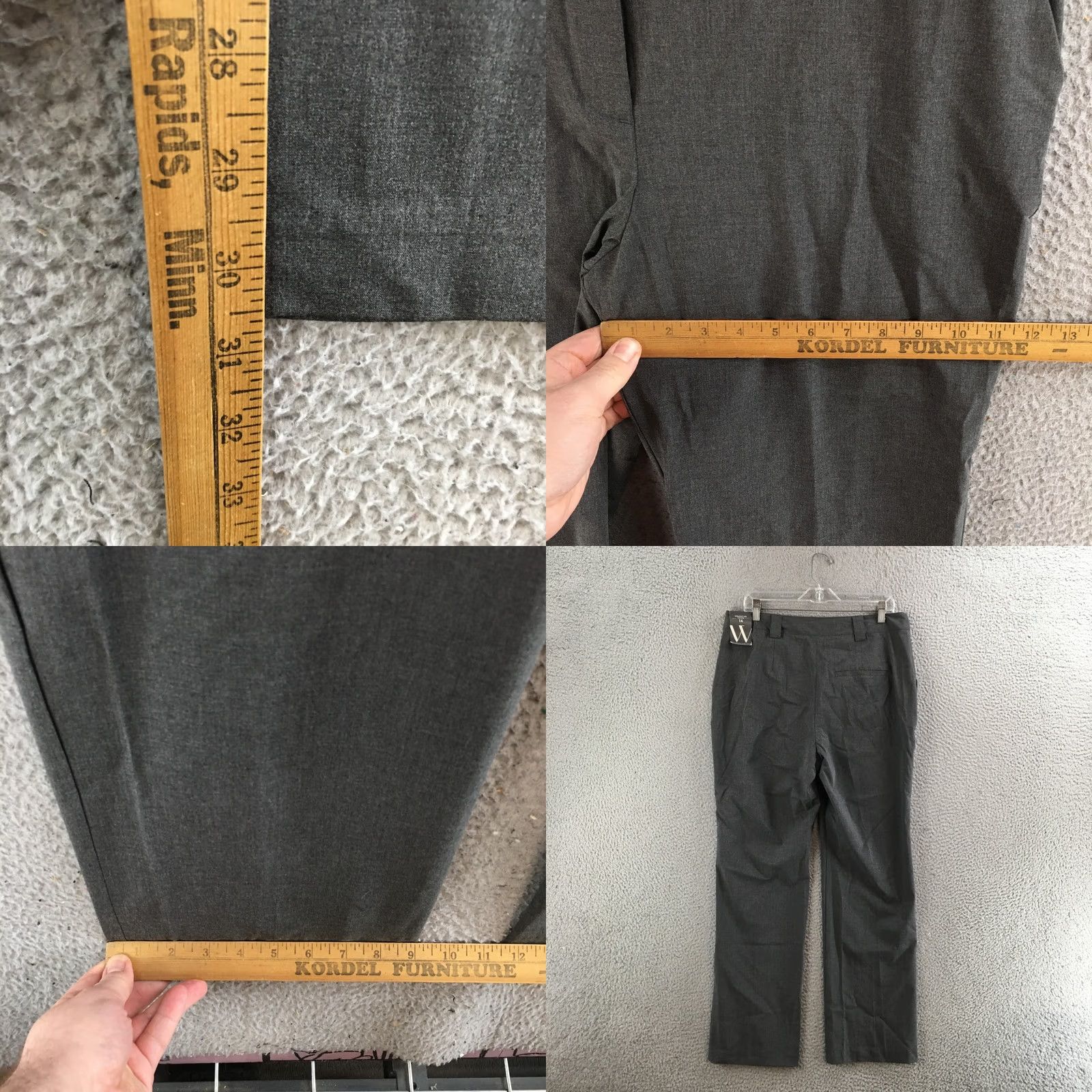 Worthington Worthington Dress Pants Womens 14 Straight Leg High Rise Casual Heather Gray NEW Size 36" / US 14 / IT 50 - 8 Thumbnail