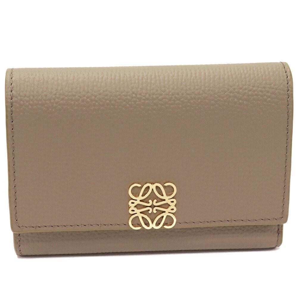 Loewe Loewe Loewe Anagram Vertical Wallet Pebble Grain Calf Trifold Wallet Leather Short Wallet C821S33X12 DUTY FREE for USA Size ONE SIZE - 1 Thumbnail