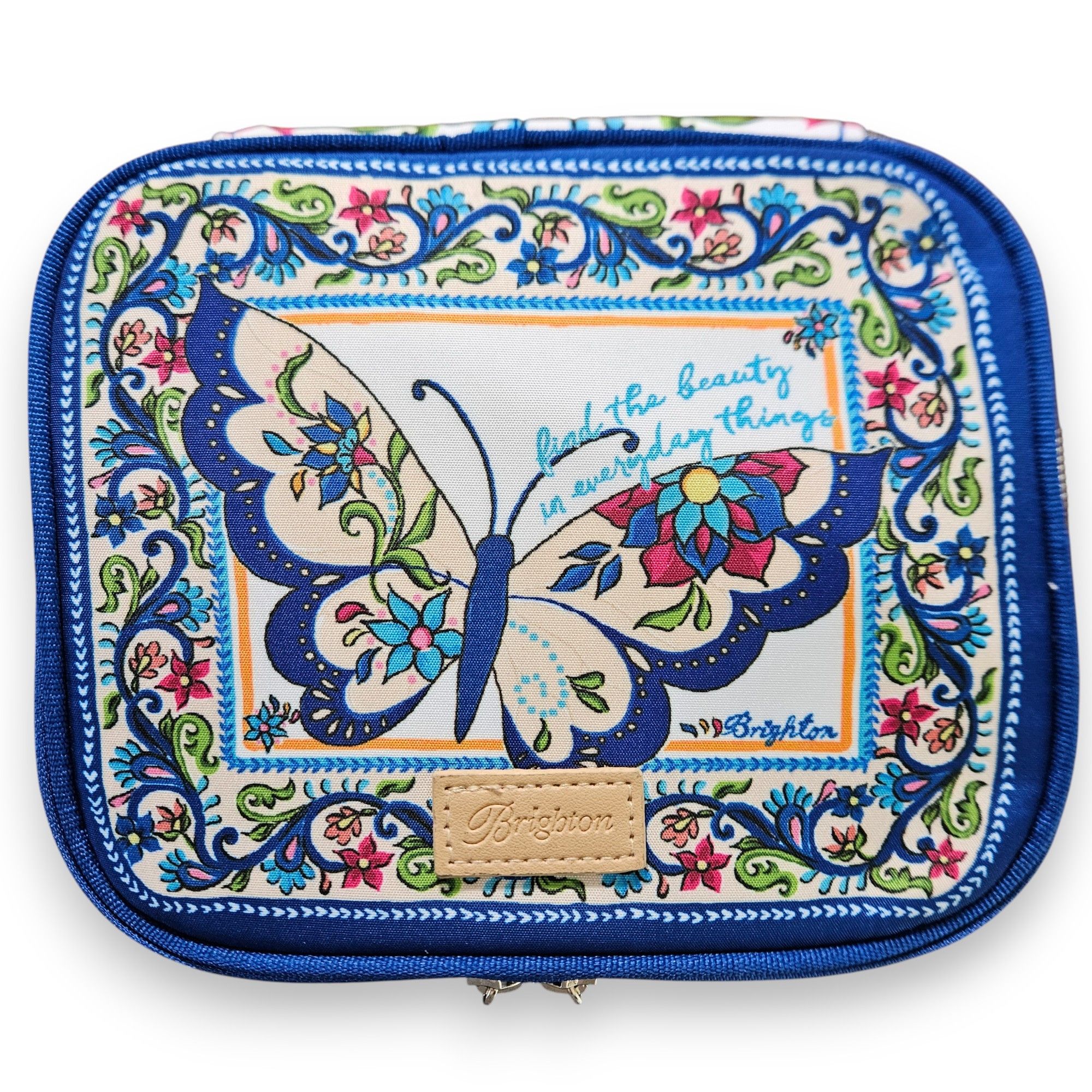 Brighton Brighton 7x6x2" Jewelry Case Butterfly Garden Rainbow Zip Size ONE SIZE - 5 Thumbnail