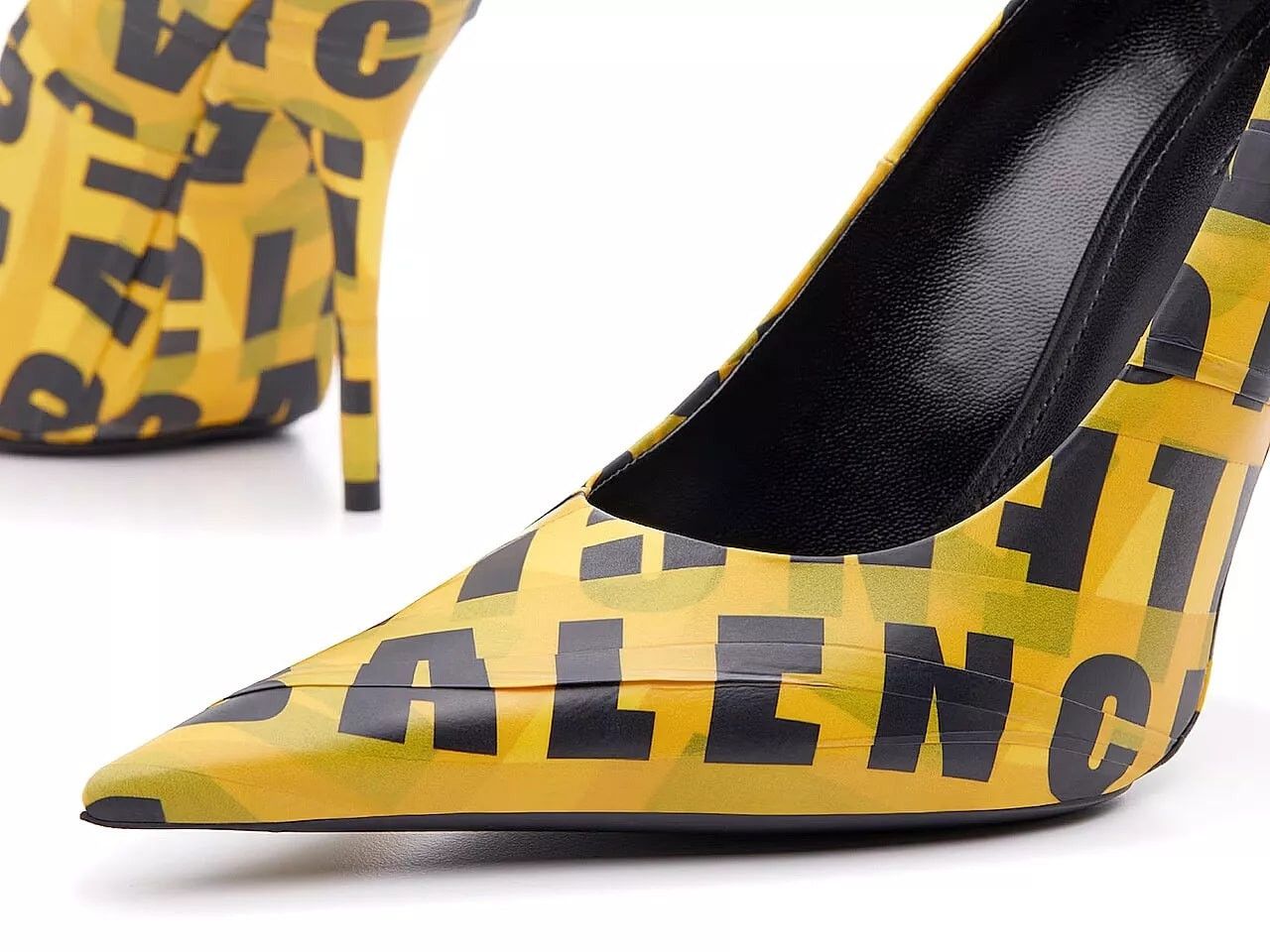 Balenciaga Balenciaga Knife Pumps Orange Caution Tape Logo Runway Kim Size US 8 / IT 38 - 4 Thumbnail