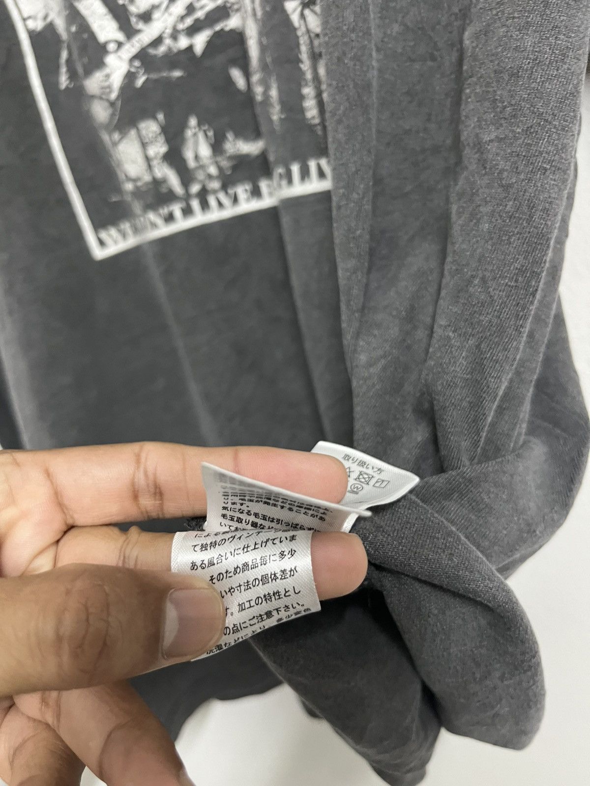 Japanese Brand 💥Linoluce Japanese Brand Multiply band t shirts faded black Size US XL / EU 56 / 4 - 8 Thumbnail