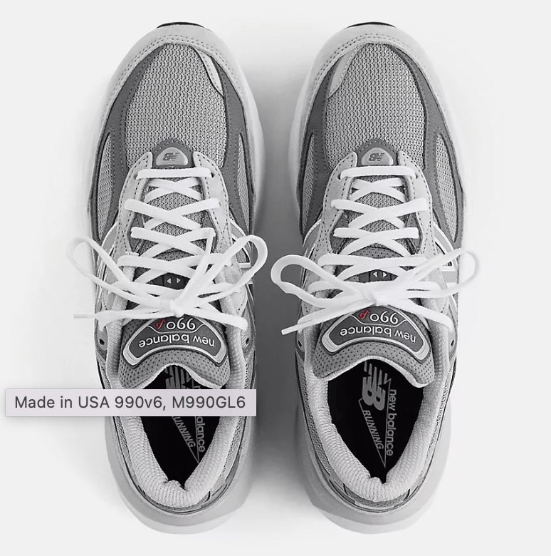 New Balance NEW BALANCE USA 990V6 GREY - SZ. 12 Size US 12 / EU 45 - 3 Thumbnail