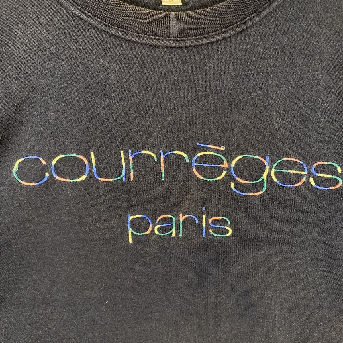 Courreges Vintage 90's COURREGES PARIS Embroidery Logo Faded Tee Shirt Size S / US 4 / IT 40 - 2 Thumbnail