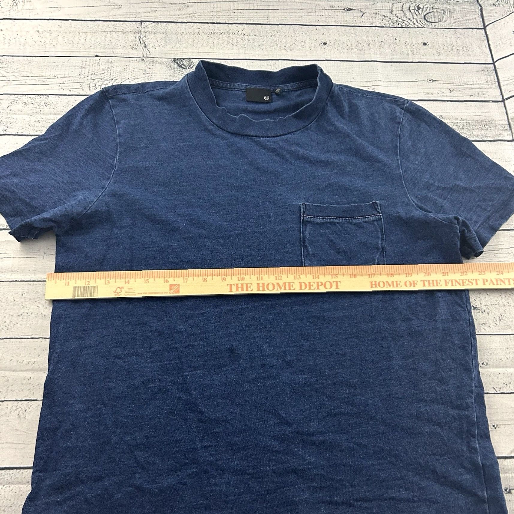 Vintage AG Adriano Goldschmied Short Sleeve T Shirt Mens XL Blue Pocket Crew Neck Shirt Size US XL / EU 56 / 4 - 4 Thumbnail
