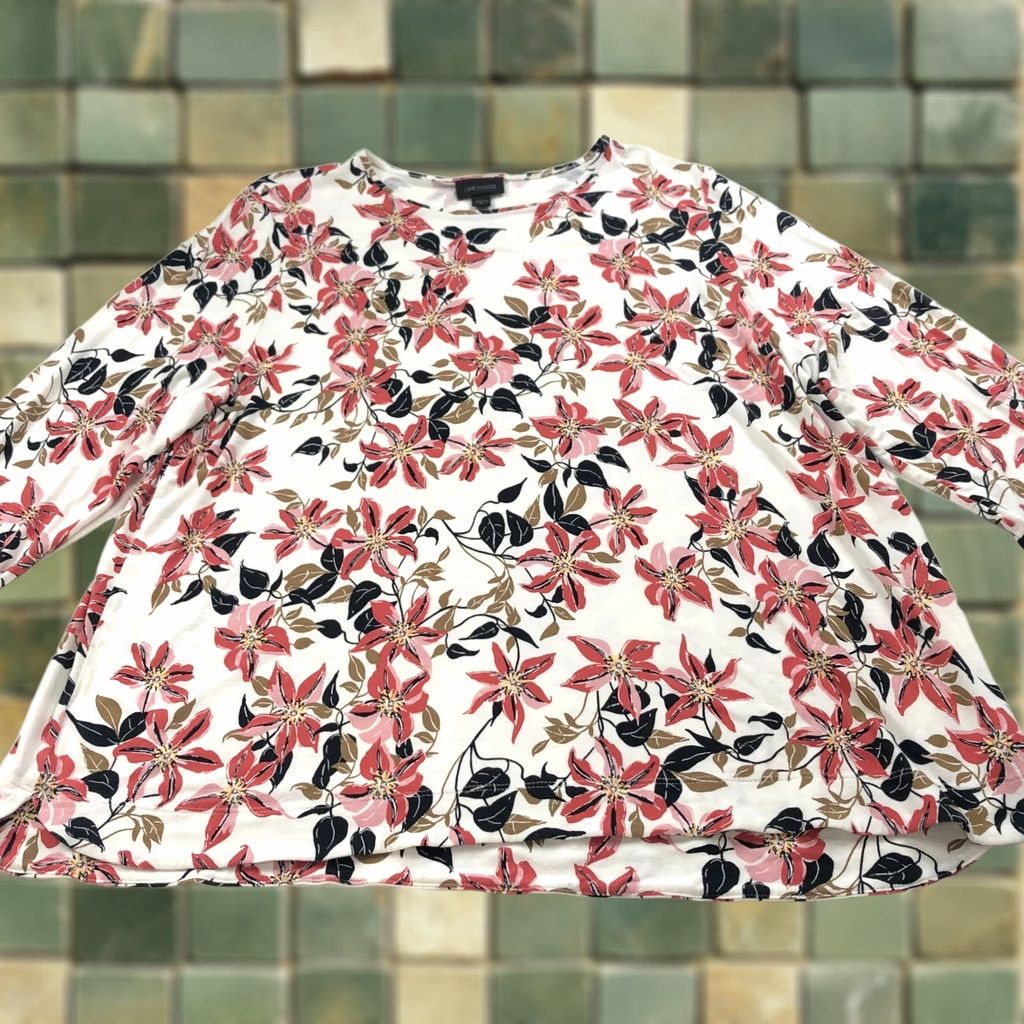 J. Jill J.Jill Wearever Collection XL Pullover Shirt All Over Print Floral White Womens Blouse Size XL / US 12-14 / IT 48-50 - 1 Thumbnail