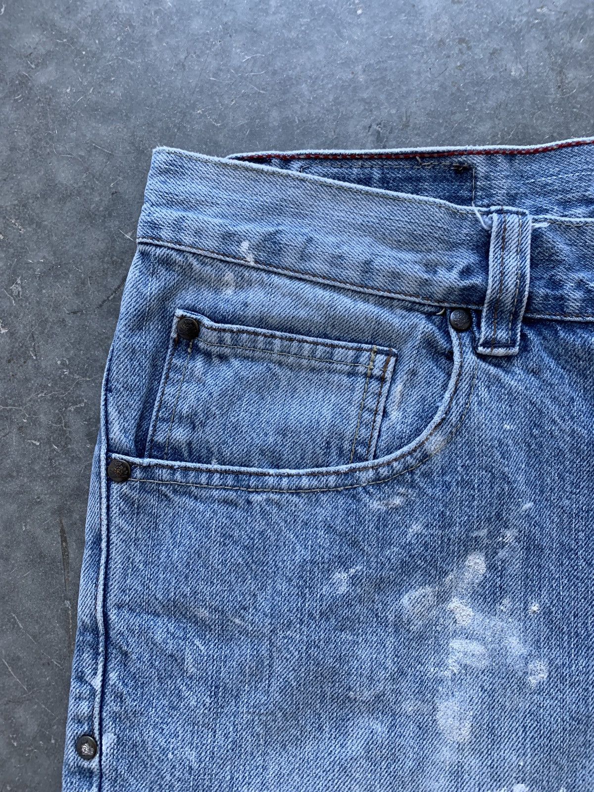 Vintage Crazy Vintage Y2K Baggy Light Wash Jean Shorts Painter Size US 36 / EU 52 - 4 Thumbnail