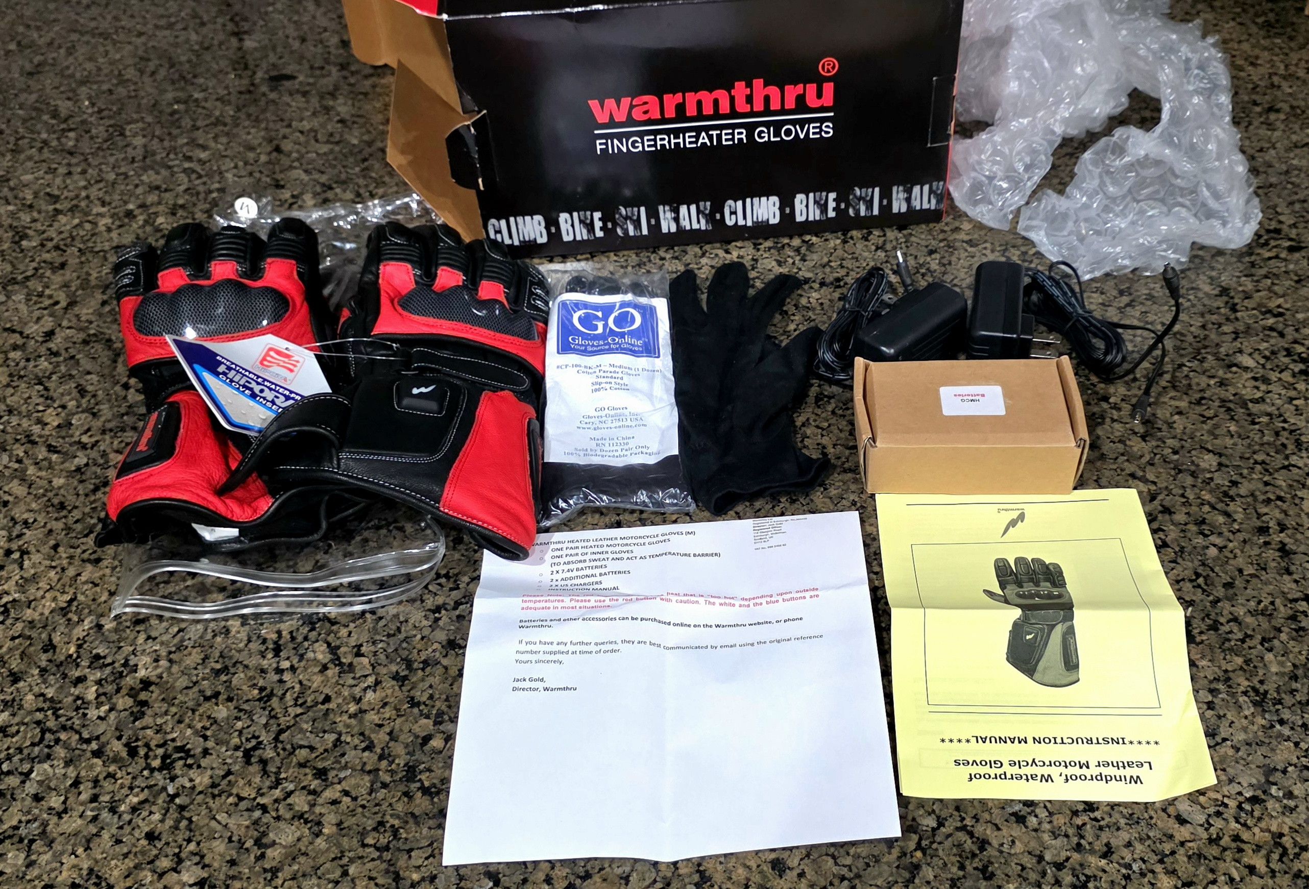 Other Warmthru Heated Motorcycle Leather Gloves Size Medium New Size ONE SIZE - 1 Thumbnail