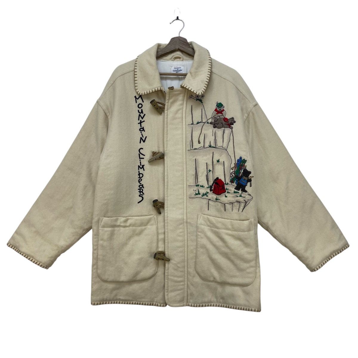 Jean Charles De Castelbajac Vintage Mountain Climbears Art Printed Wool Duffle Coat Size US M / EU 48-50 / 2 - 2 Thumbnail