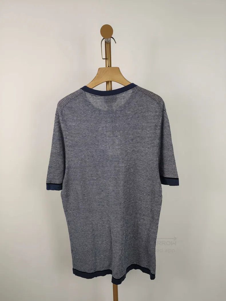 Hermes Hermes Navy and White Knit Short Sleeve Size US L / EU 52-54 / 3 - 2 Thumbnail