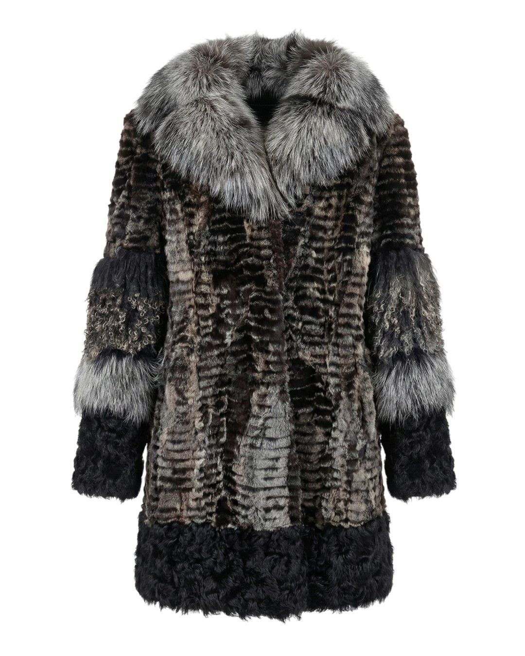 Roberto Cavalli ARCHIVE F/W 2011 REX RABBIT/LAMB/RACCOON/KARAKUL FUR COAT Size M / US 6-8 / IT 42-44 - 1 Thumbnail