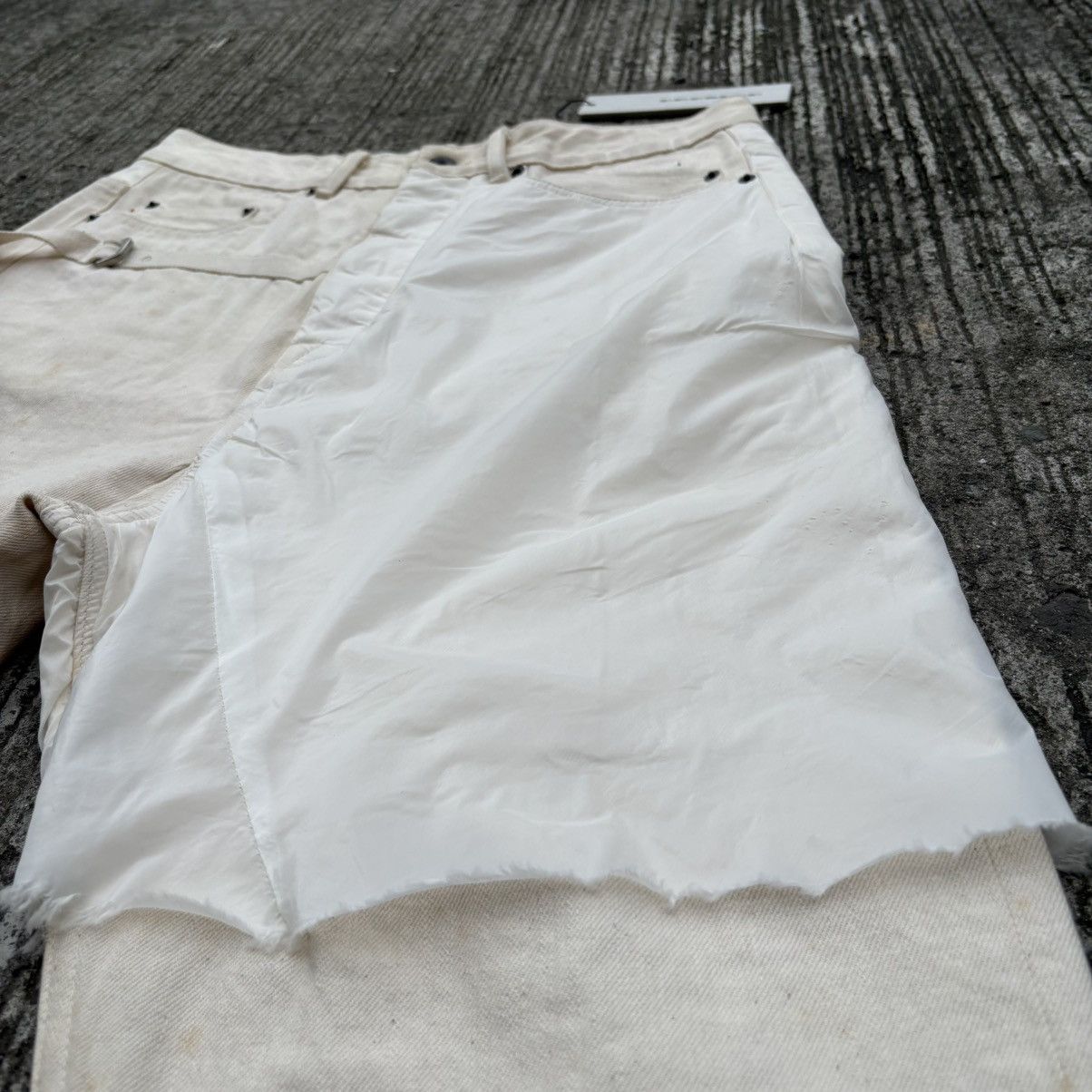 Rick Owens Drkshdw Rick Owens DRKSHDW Milk Collapse Cropped Jeans Size US 31 - 3 Thumbnail