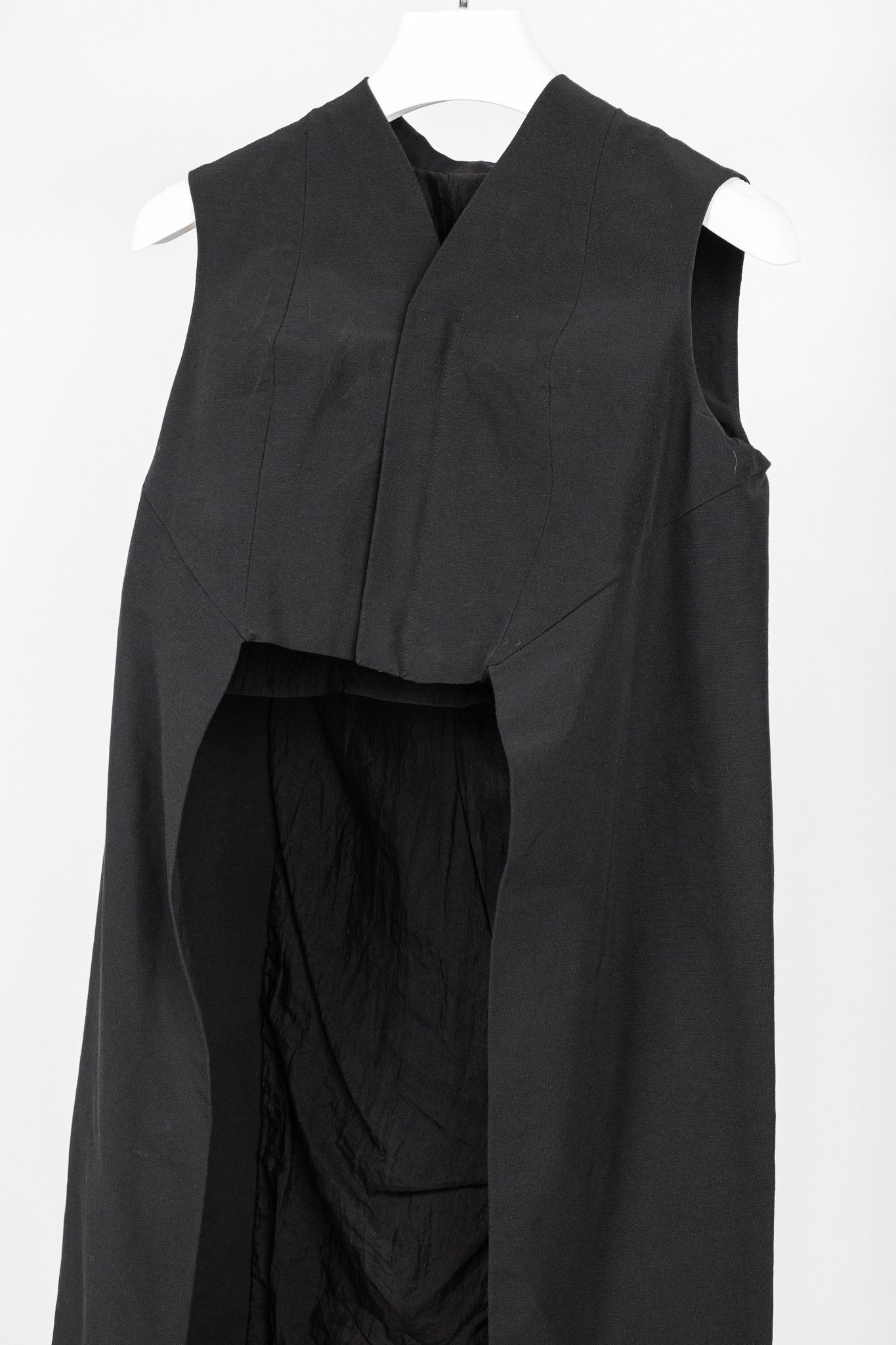 Rick Owens Rick Owens SS11 Runway Black Cotton & Silk Hi-Lo Zip Vest Size M / US 6-8 / IT 42-44 - 3 Thumbnail
