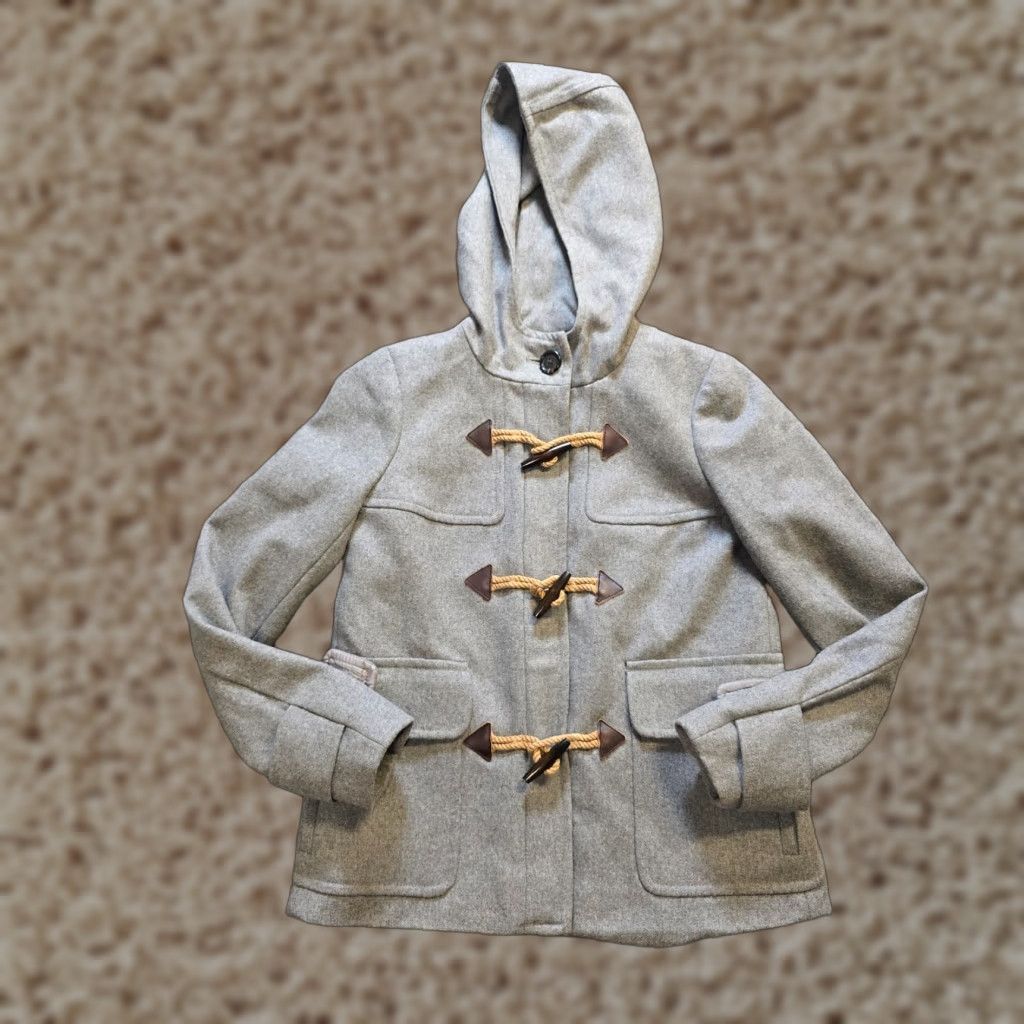 J.Crew J Crew Jacket Womens 2 Gray Melton Wool Stadium Cloth Toggles Zip Hooded Capsule Jacket Size XS / US 0-2 / IT 36-38 - 1 Thumbnail