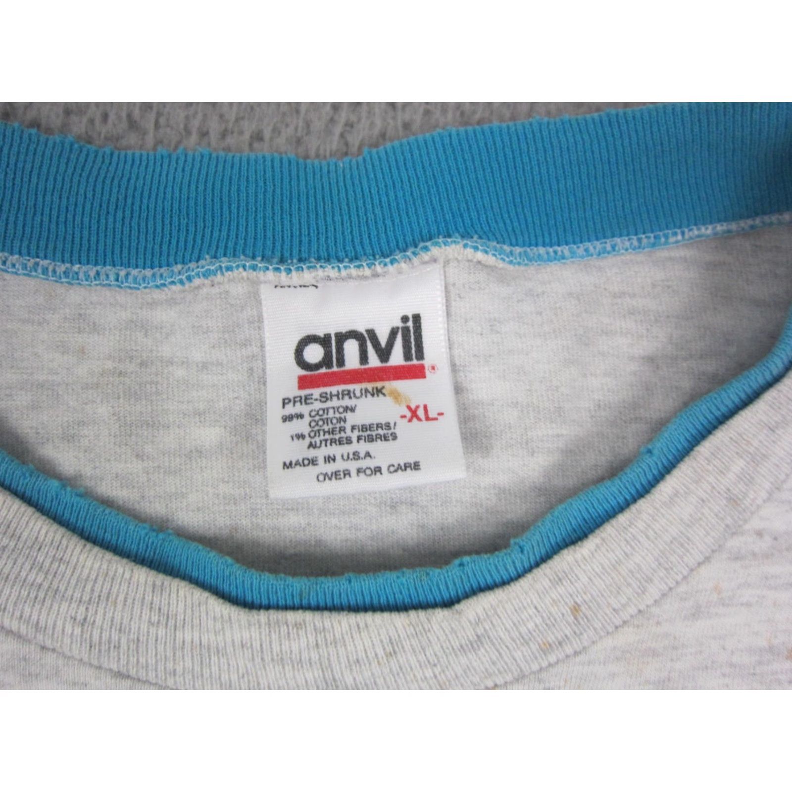 Anvil VINTAGE Anvil Shirt Men XL Gray 90s Beach Florida Short Sleeve Crew Neck Size US XL / EU 56 / 4 - 5 Thumbnail