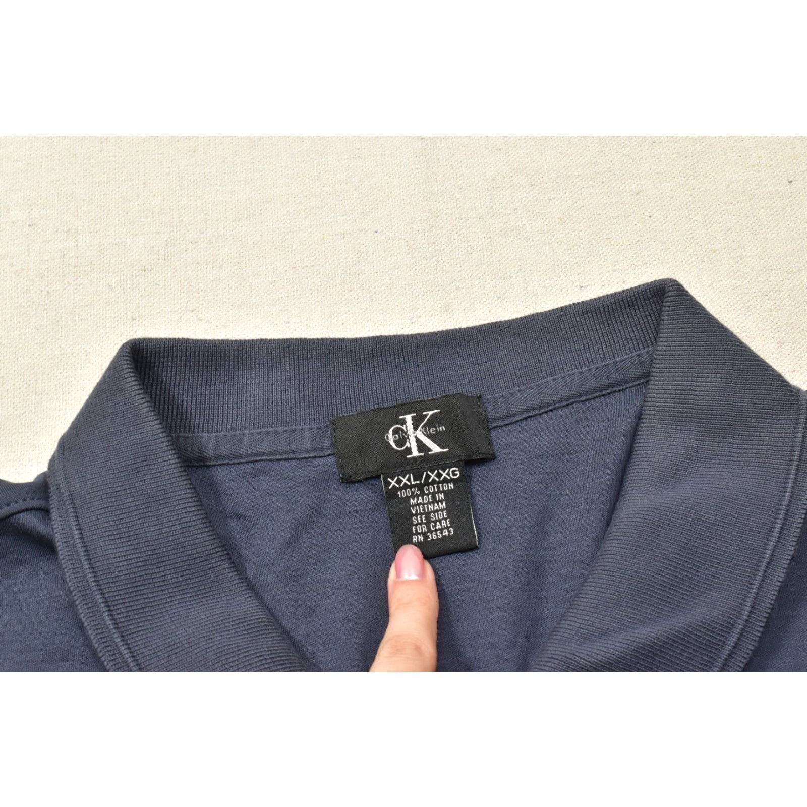 Calvin Klein Calvin Klein Polo Shirt Mens XXL Navy Blue Short Sleeve 100% Cotton Knit Logo Classic Golf Casual Shirt Size US XXL / EU 58 / 5 - 7 Thumbnail