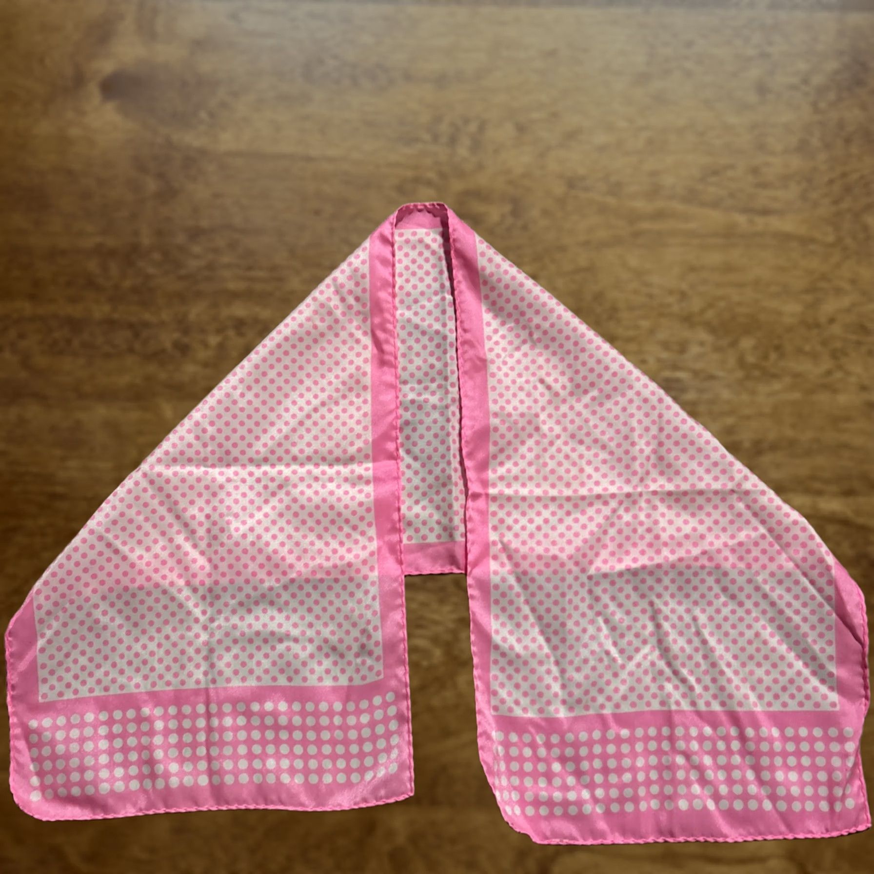 Pinko VINTAGE Pink Scarf Polka Dot Sheer 34” X 10.5” W15 Women Polyester Cute Unbranded Scarf Size ONE SIZE - 1 Thumbnail