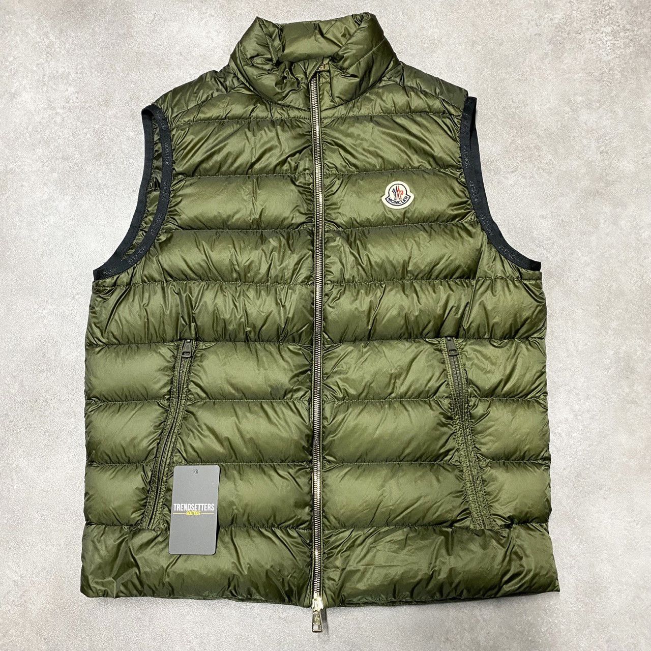 image of Moncler Lori Down Gilet Vest Jacket Green Size 3 M L, Men's