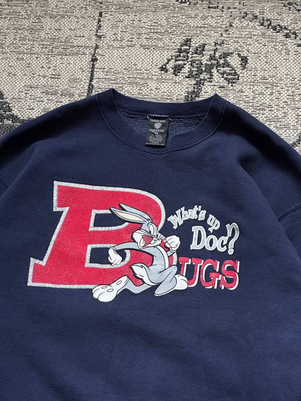 Warner Bros 1997 Looney Tunes Bugs Bunny USA Vintage Sweatshirt Size US L / EU 52-54 / 3 - 4 Thumbnail