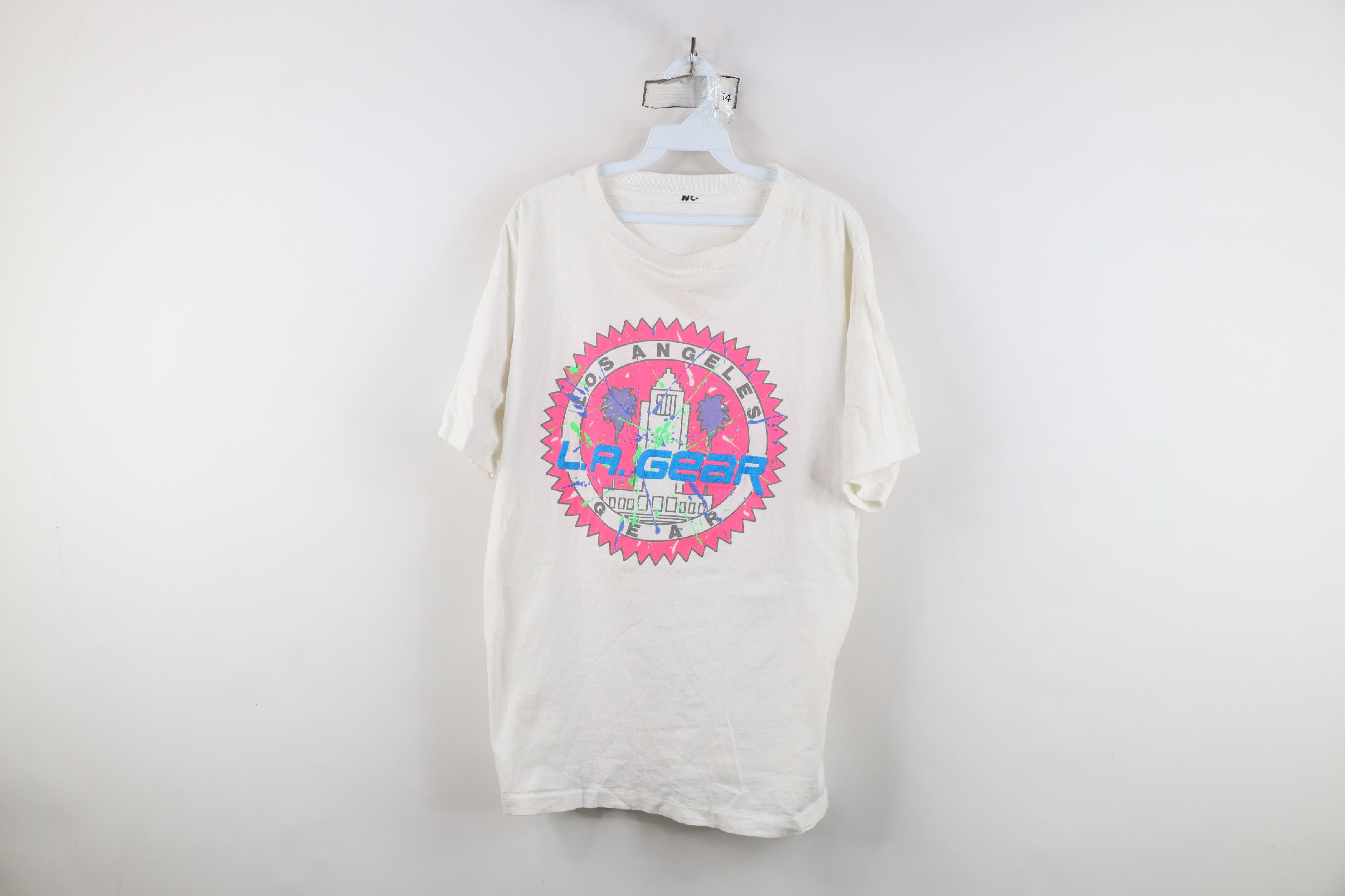 Vintage Vintage 90s LA Gear Spell Out Puff Paint T-Shirt White USA Size US XL / EU 56 / 4 - 1 Thumbnail