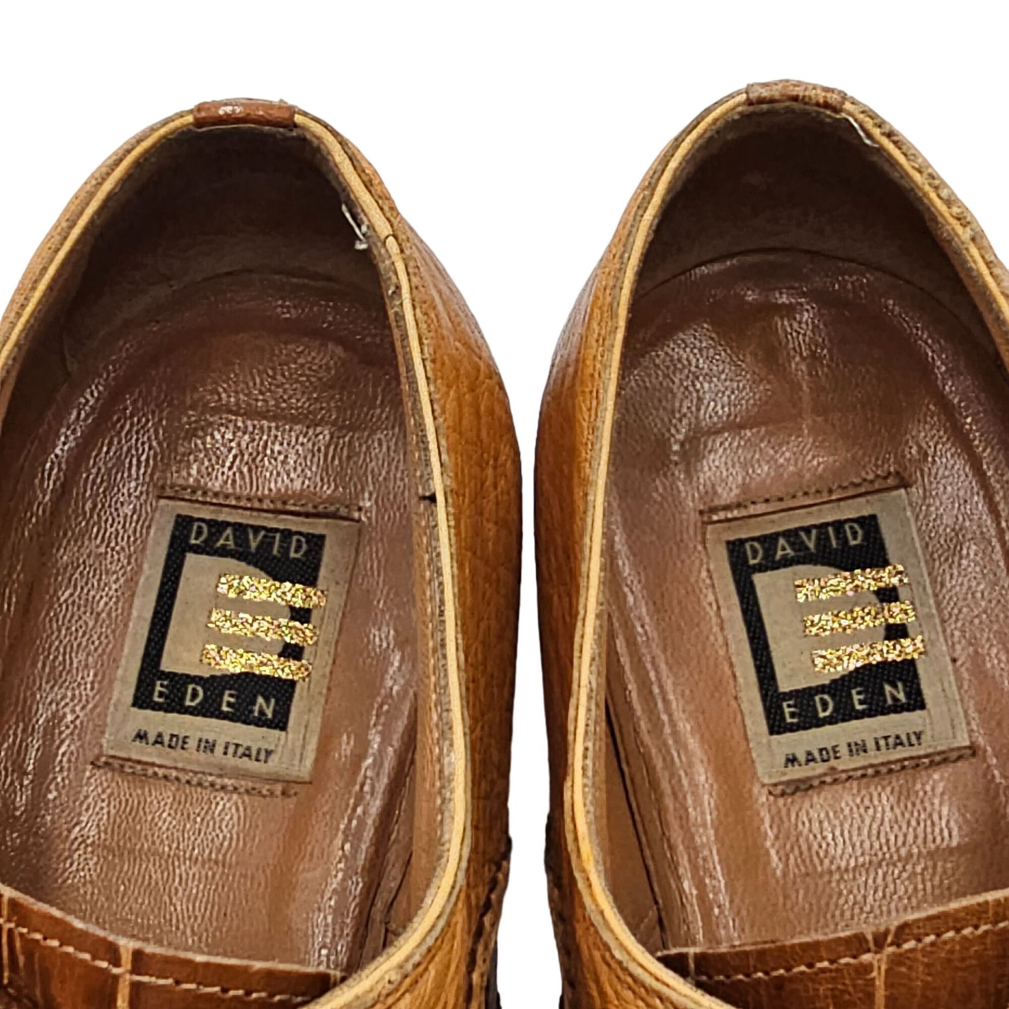 David Eden Vintage David Eden Exotic Ostrich Alligator Derby Italy Men Size US 12 / EU 45 - 3 Thumbnail