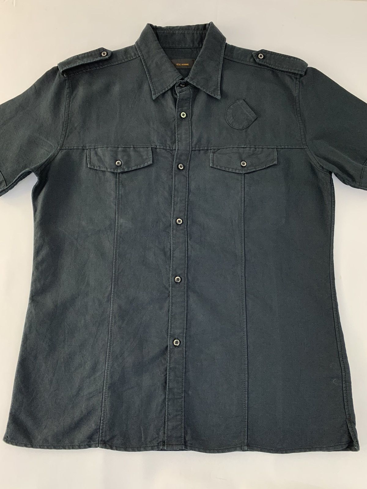 Issey Miyake Tete Homme Issey Miyake Black Double Pocket Button Up Shirt Size US L / EU 52-54 / 3 - 2 Thumbnail