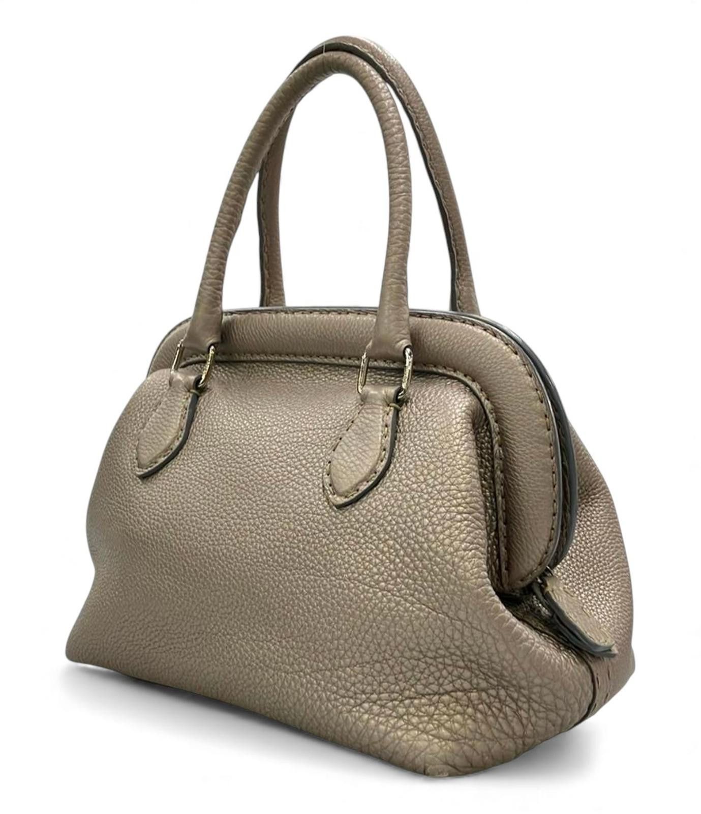 Fendi Fendi - Taupe Pebbled Leather Handbag Size ONE SIZE - 6 Thumbnail