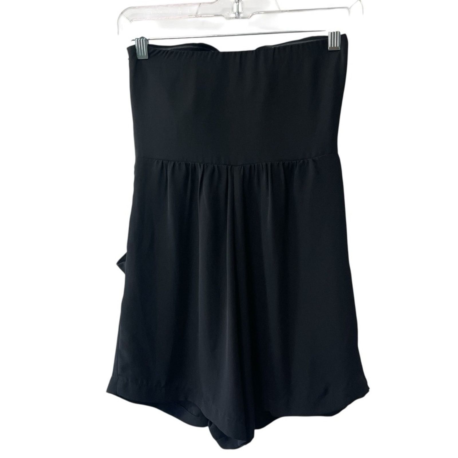 Express Express Strapless Chiffon Ruffle Short Romper Black Size 0 Size 25" / US 0 / IT 36 - 4 Thumbnail