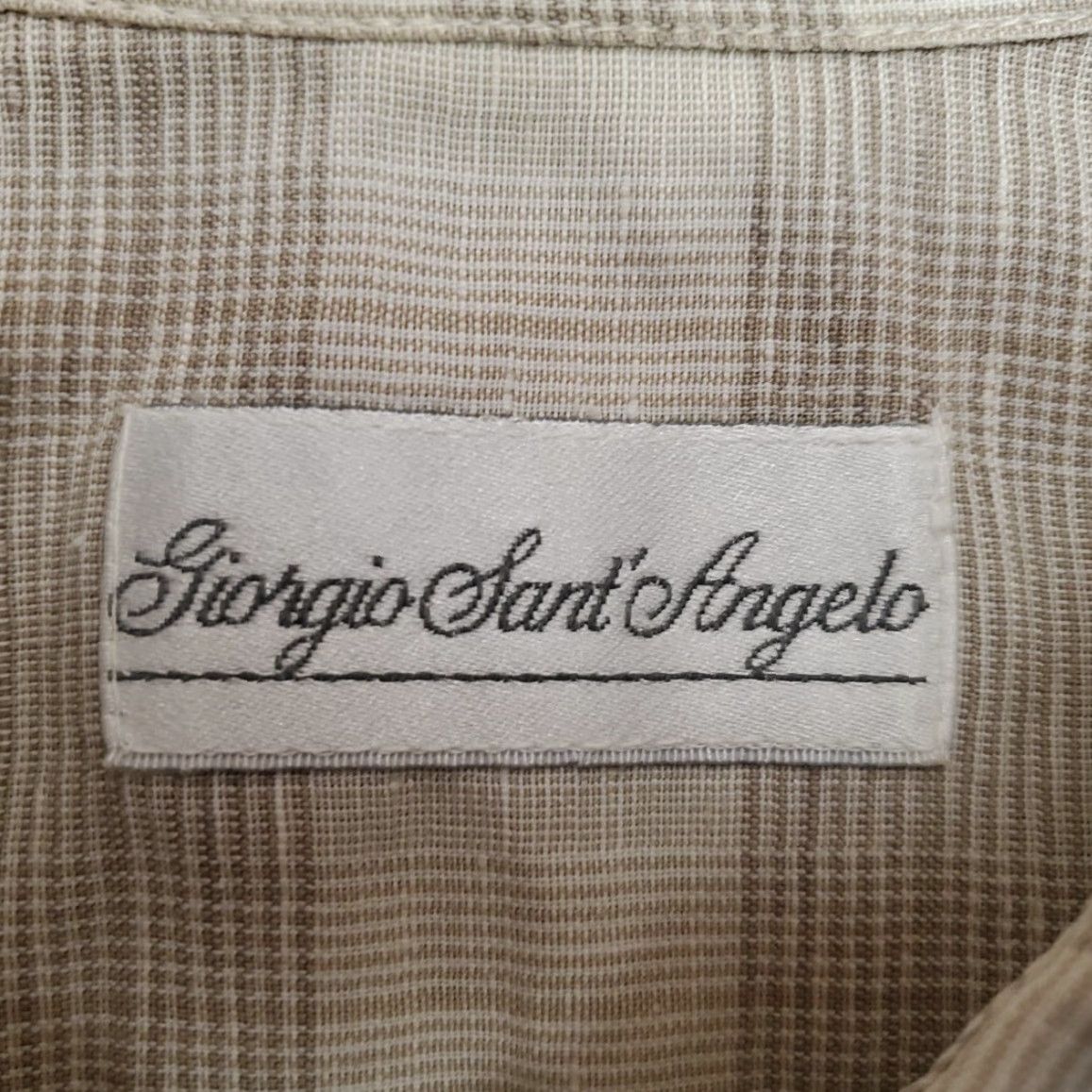 Vintage VINTAGE Georgio Saint Angelo Shirt Womens M Beige 60% Linen Blend Short Sleeve Button-Up Collared Vintage Style/Classic Outdoor 90s? Size M / US 6-8 / IT 42-44 - 4 Thumbnail