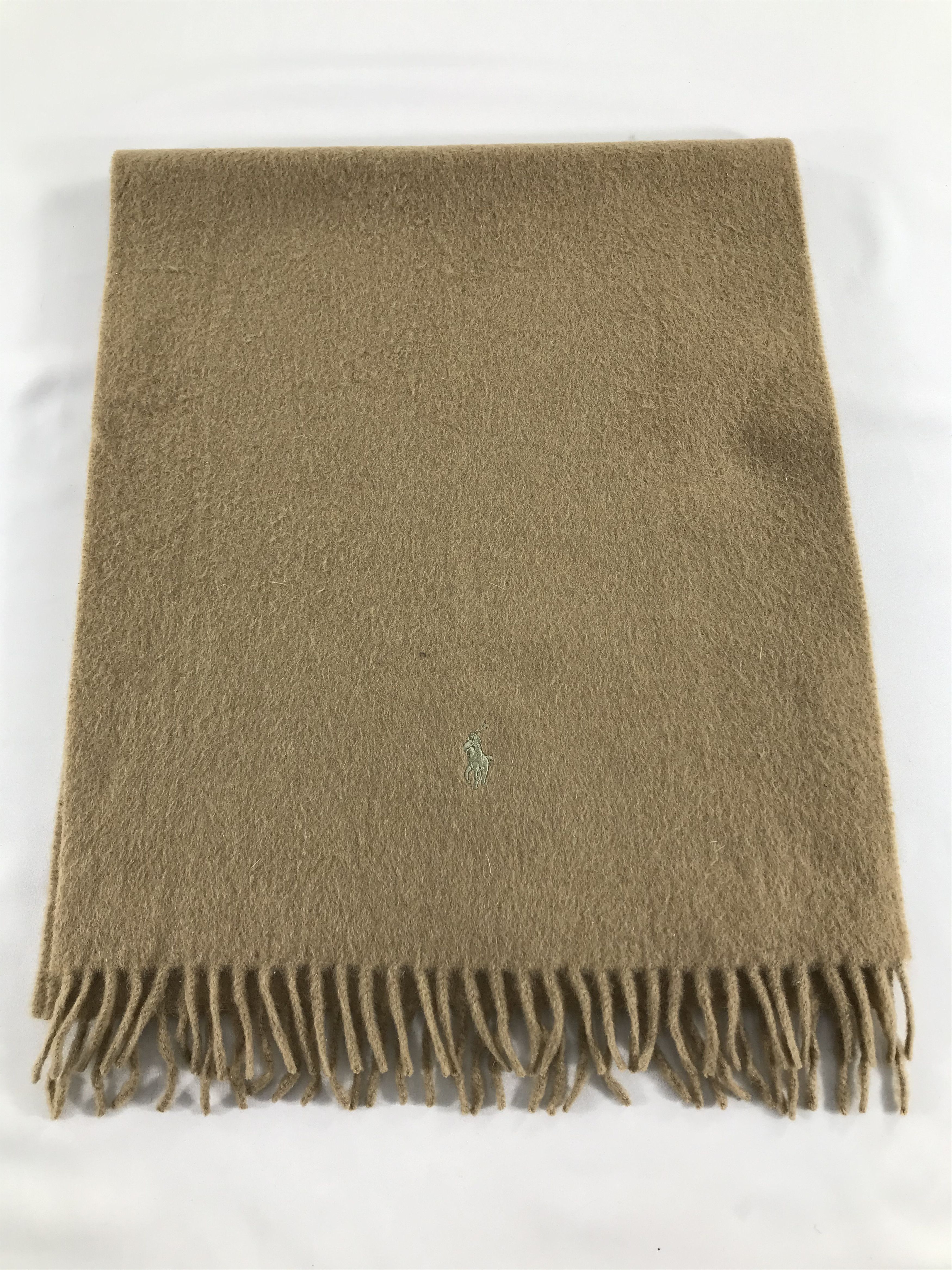 Polo Ralph Lauren Polo Ralph Lauren Tan Cashmere Scarf Muffler V252 Size ONE SIZE - 2 Thumbnail