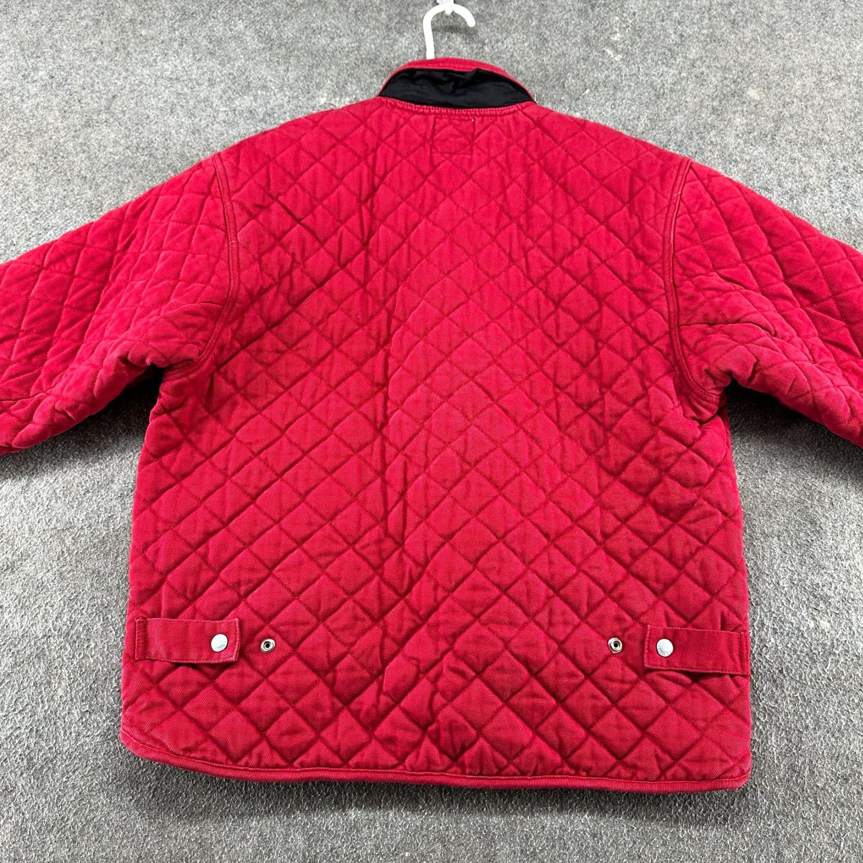 Esprit VINTAGE Esprit Jacket Womens M Red Quilted Diamond Snap Chore Barn Coat 90s Size M / US 6-8 / IT 42-44 - 7 Thumbnail
