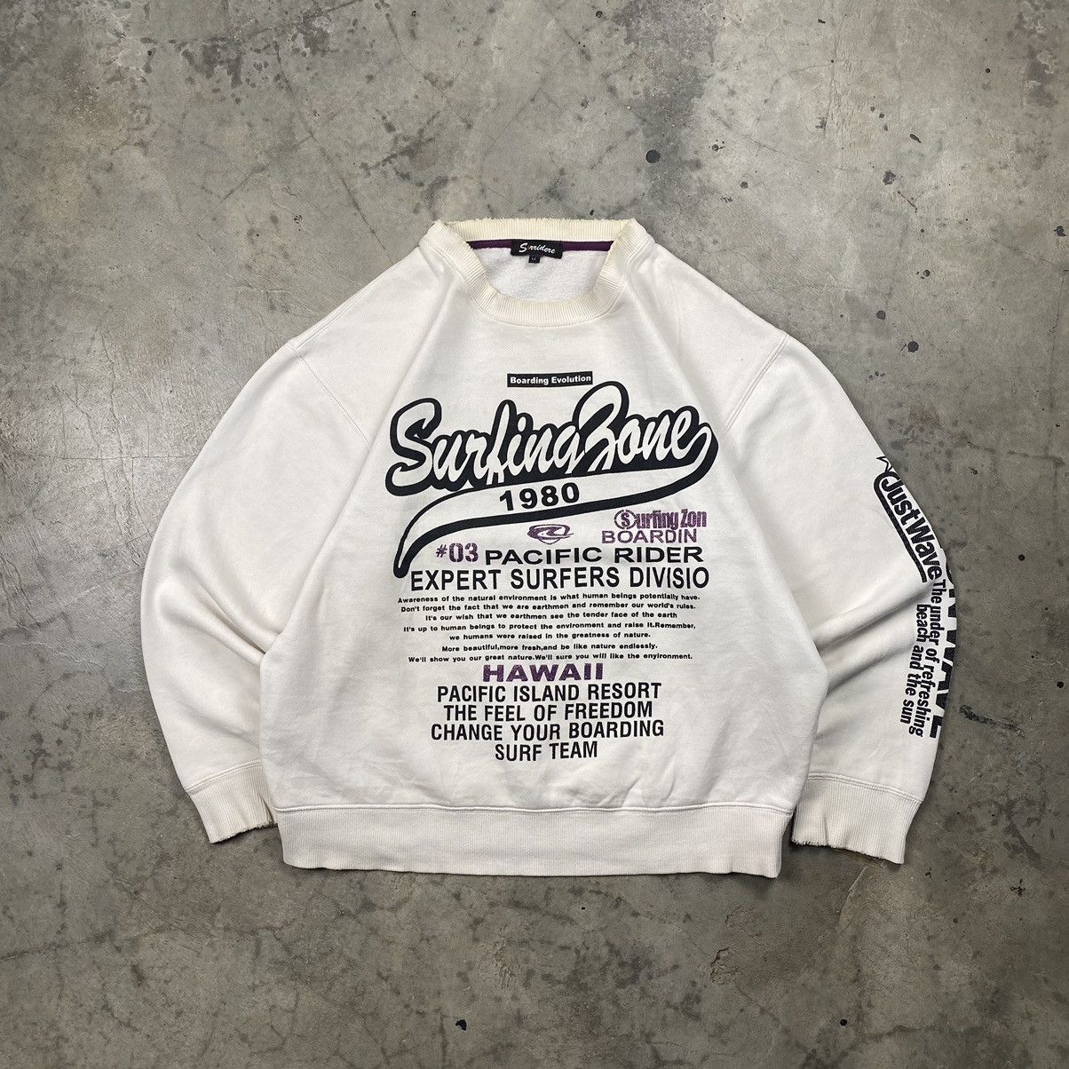 Affliction × Japanese Brand y2k Sorridere Japan Surf Poem Wording Crewneck Size US M / EU 48-50 / 2 - 1 Thumbnail