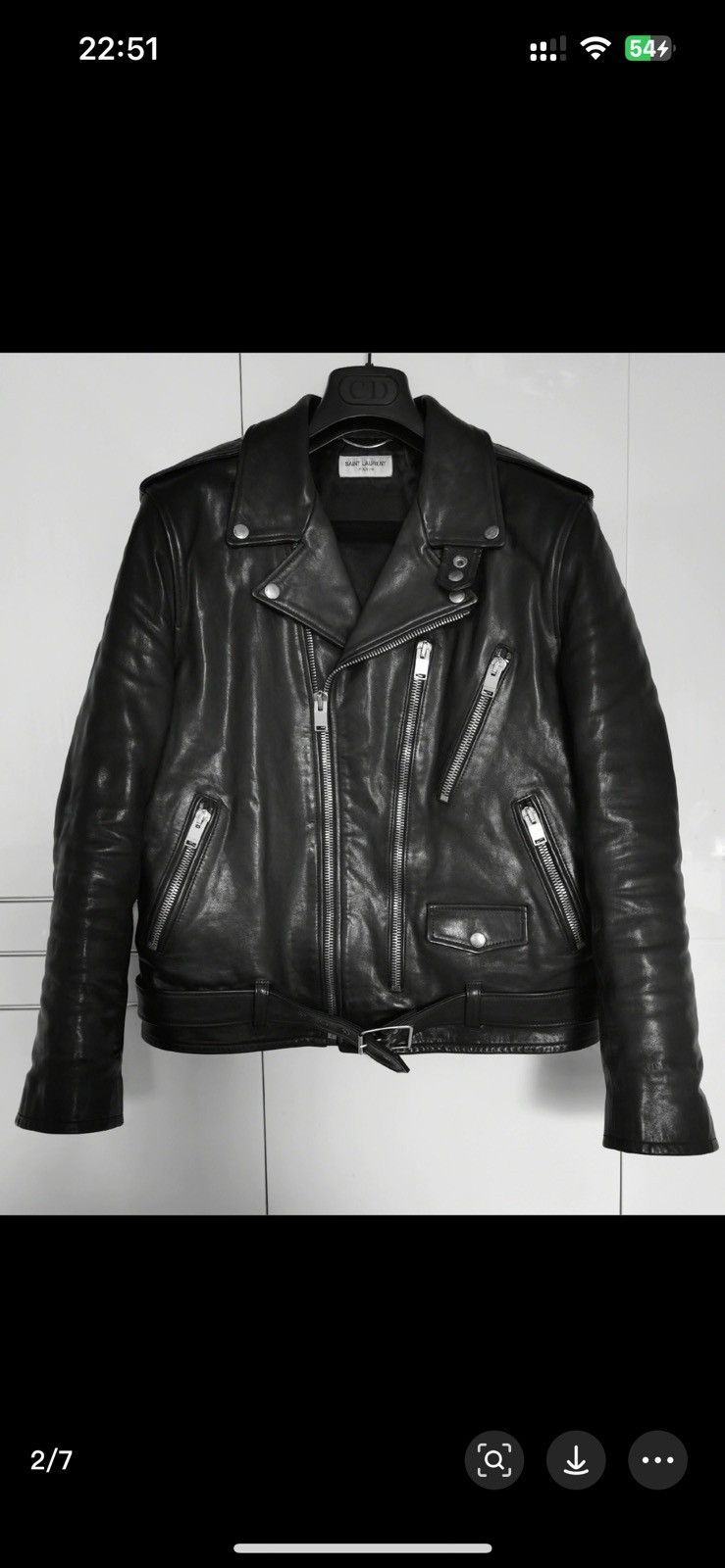 Hedi Slimane × Saint Laurent Paris × Yves Saint Laurent saint laurent 13fw L17 oiled calf bikerjacket Size US L / EU 52-54 / 3 - 10 Thumbnail