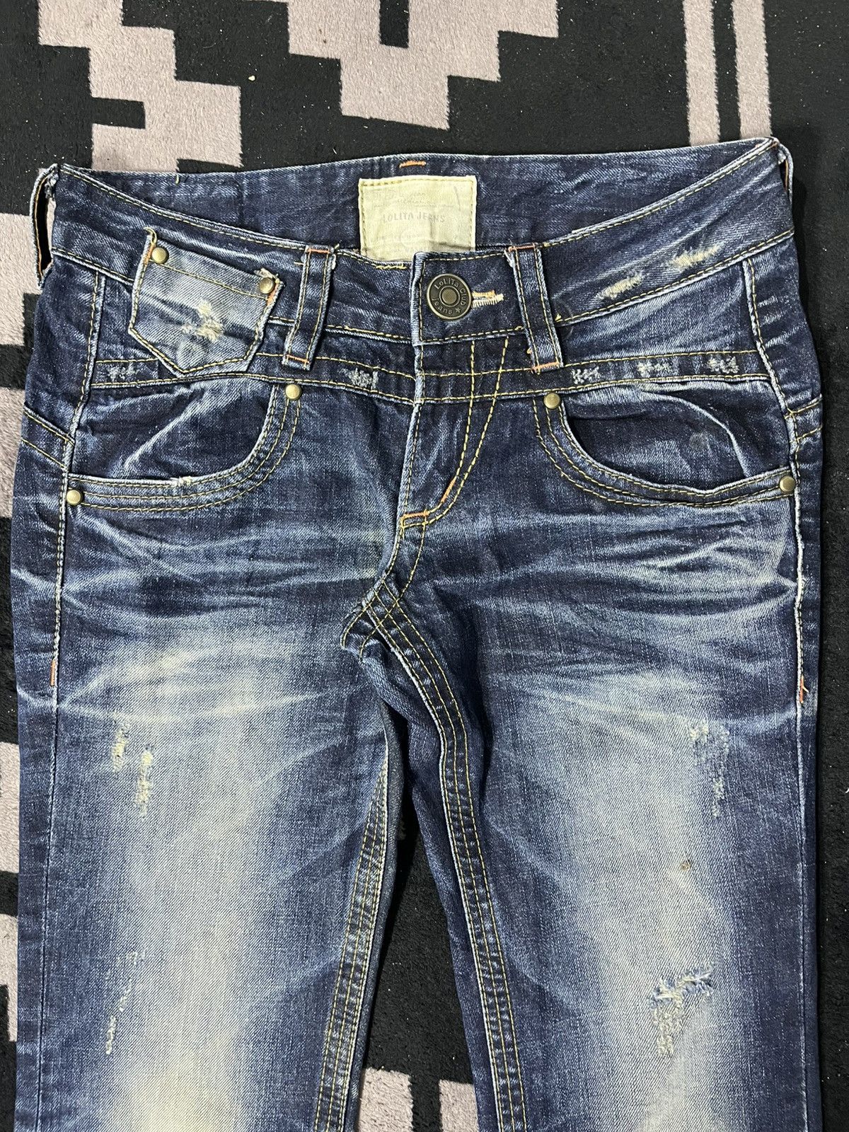 Japanese Brand Yashimoto nara lolita flare jeans Size US 27 - 3 Thumbnail
