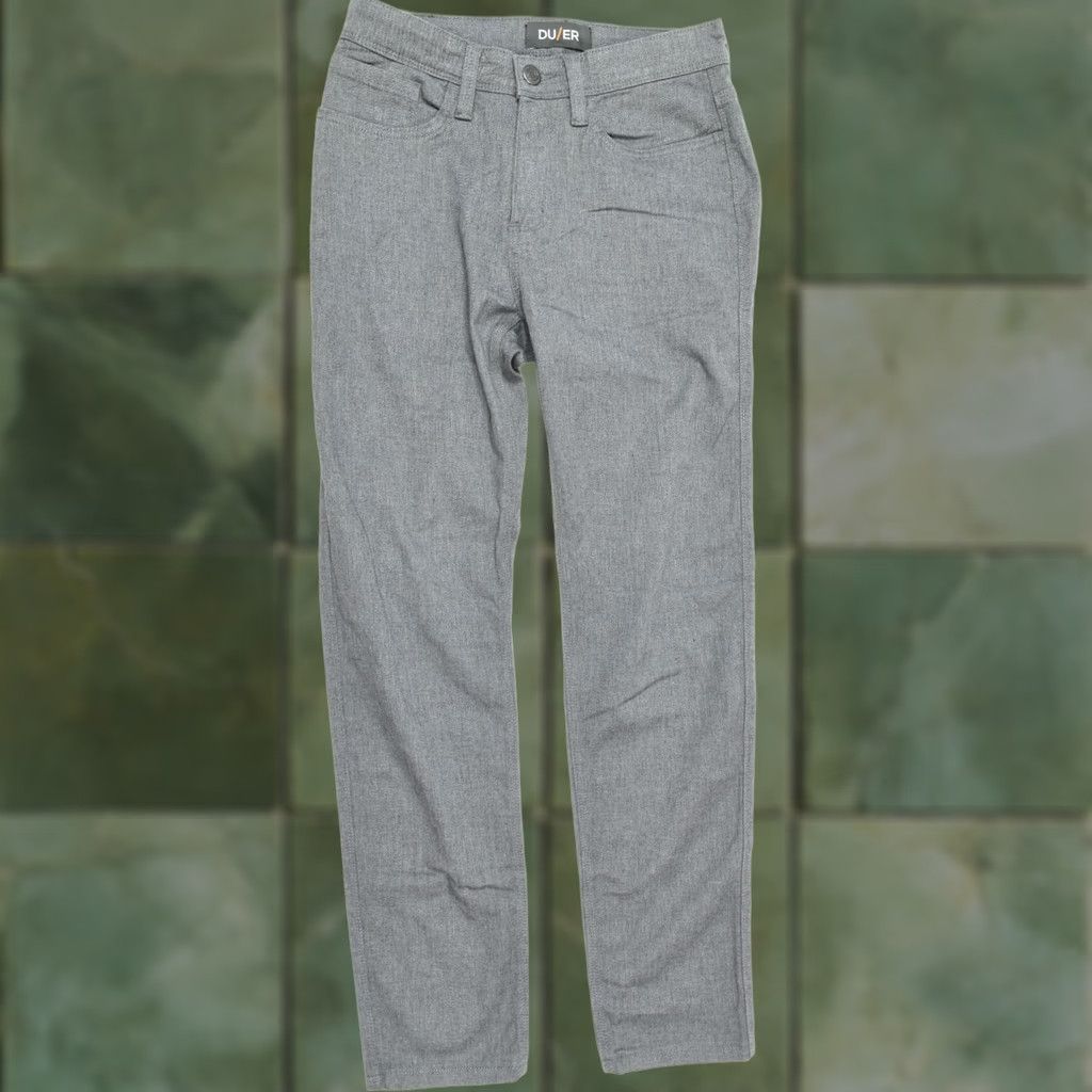 Vintage DU/ER Jeans Slim Fit 29x30 Gray Denim 5-Pocket Mens Regular Straight T2X Lightweight Super Stretch Cooling Size US 29 - 1 Thumbnail