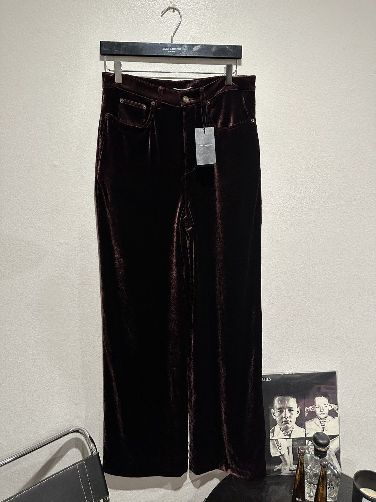 Saint Laurent Paris $1390 BNWT Velour Wide Legged Pants 32 Size US 32 / EU 48 - 1 Thumbnail
