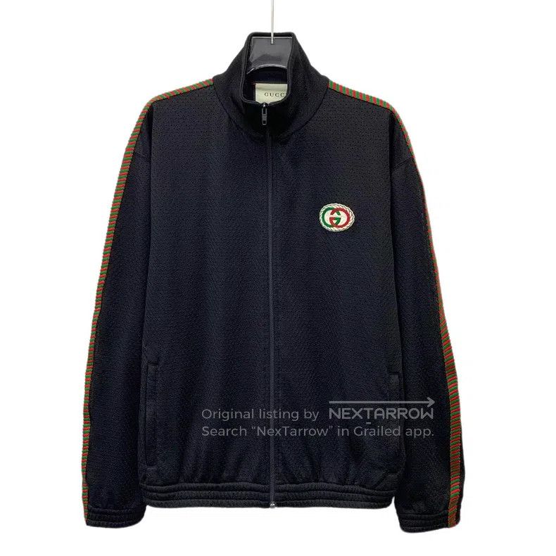 Gucci Gucci Black logo embroidered stand-up collar zipper long-s Size US S / EU 44-46 / 1 - 1 Thumbnail
