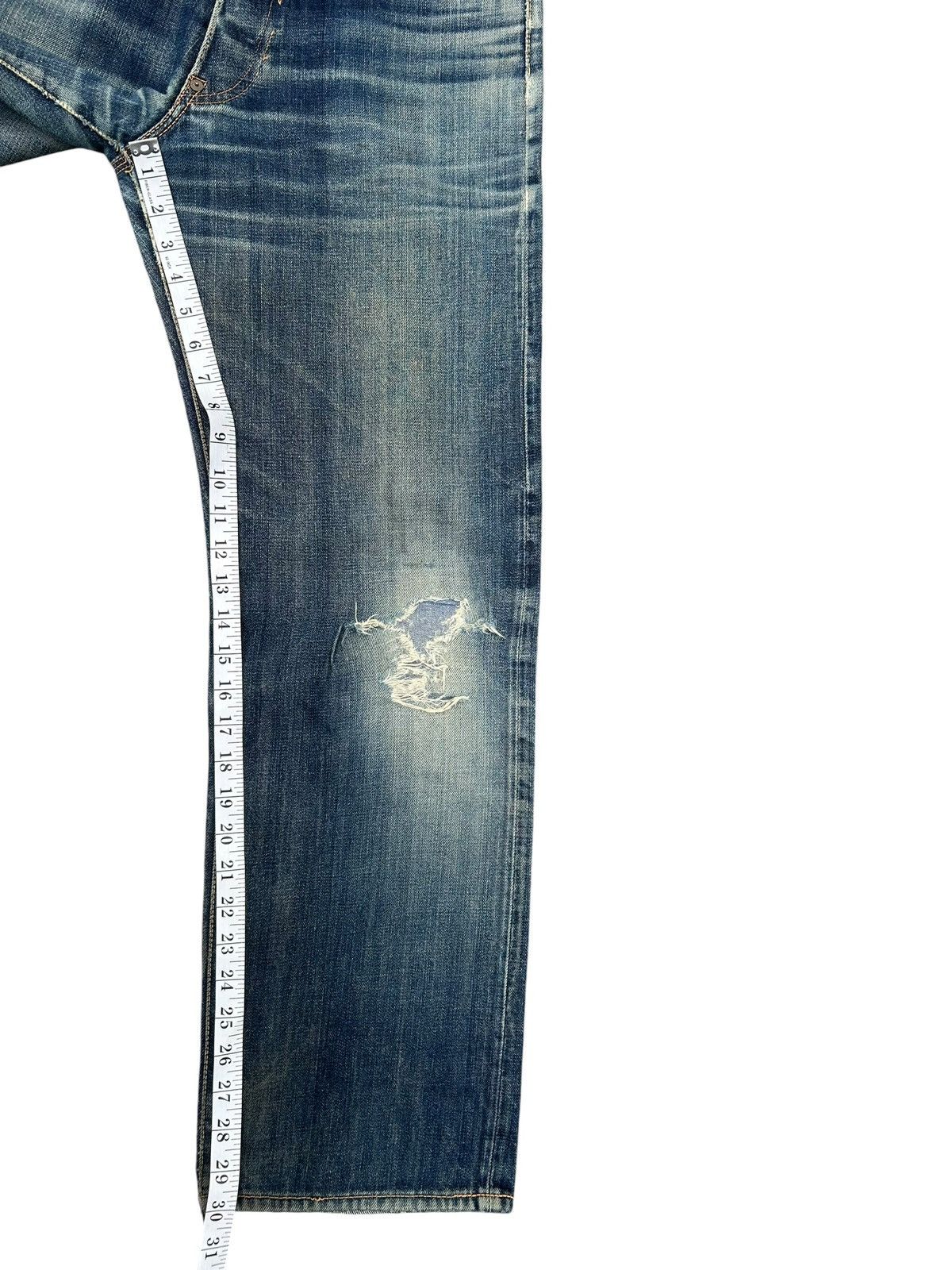 Kapital Buckle Back Vintage Evisu Cowboy Selvedge Distressed Denim Size US 32 / EU 48 - 25 Thumbnail