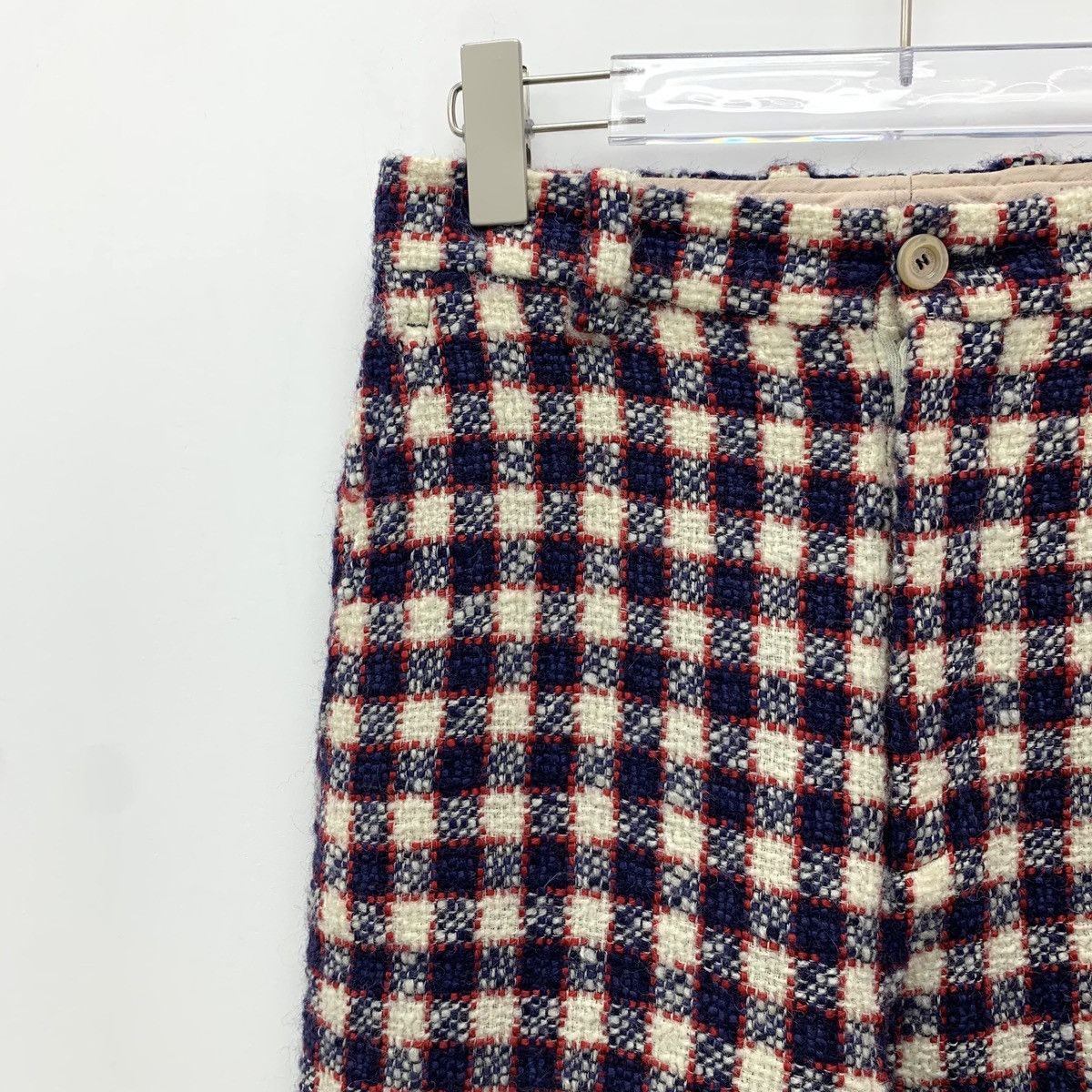 Gucci Gucci Plaid Woven Wool Wide-leg Casual Pants K26WX Size 27" / US 4 / IT 40 - 3 Thumbnail