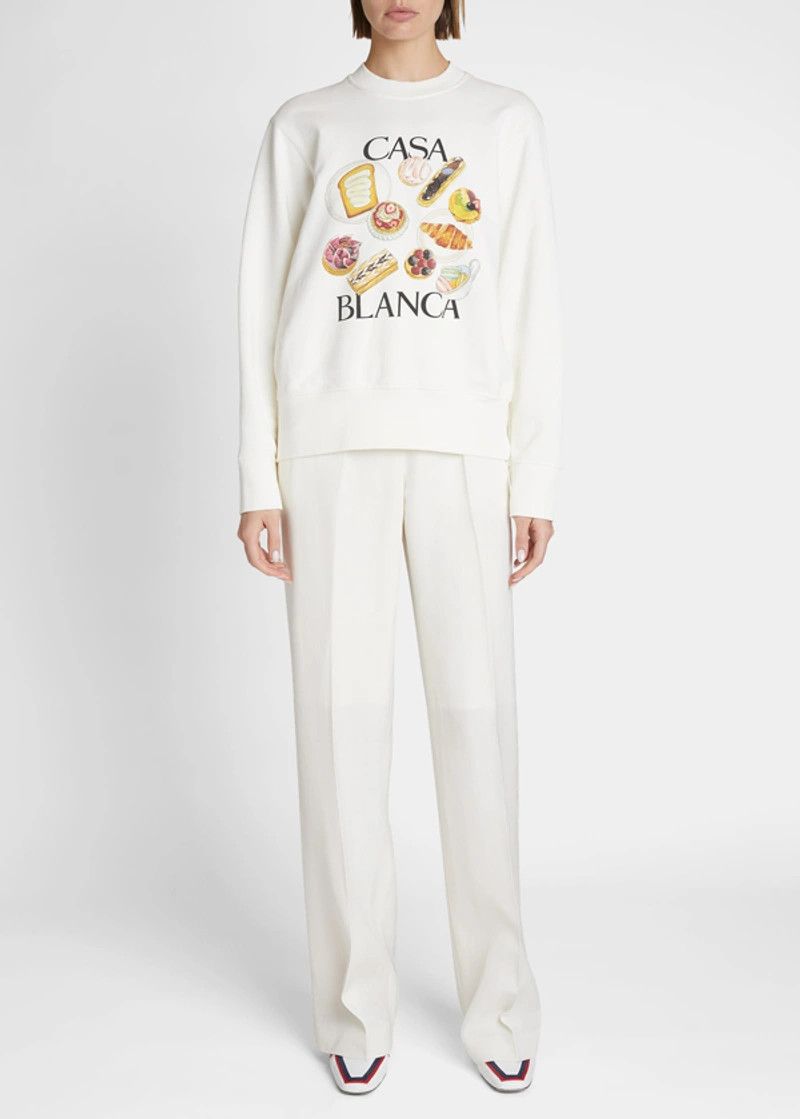 Casablanca Cream Patisseries Logo Oversized Sweatshirt Size XXS / US 00 / IT 34 - 2 Thumbnail