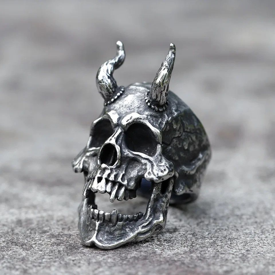Jewelry Horned Satan Devil Ring Size 9 Size ONE SIZE - 1 Thumbnail