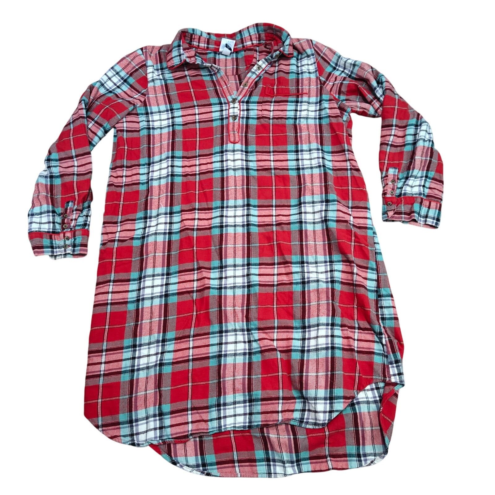 Lands' End Lands End Multicolor Plaid Flannel Nightgown Womens Large Size ONE SIZE - 1 Thumbnail