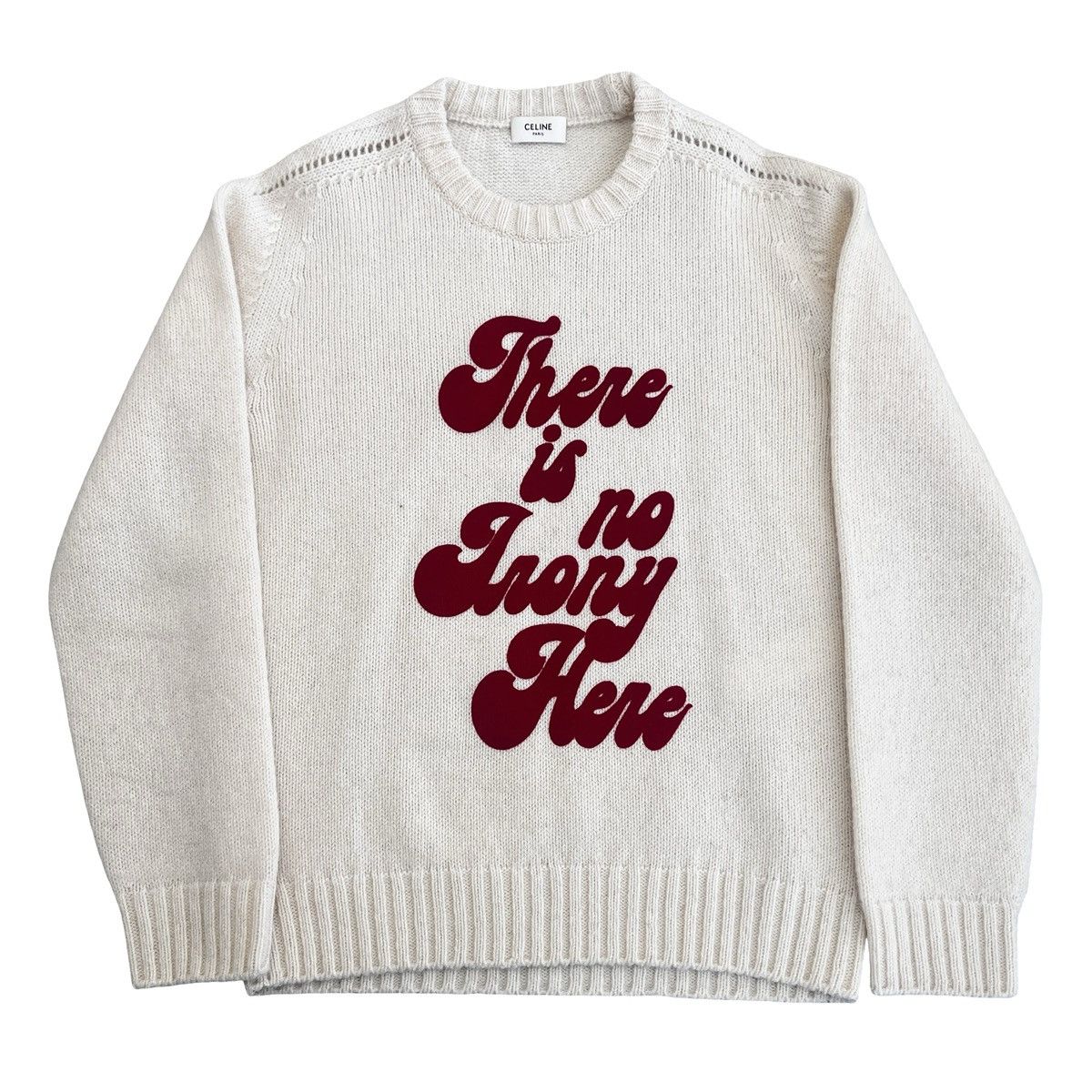 Celine CELINE 2020SS “There is no Irony Here” KNIT SWEATER WHITE Size US XS / EU 42 / 0 - 1 Thumbnail