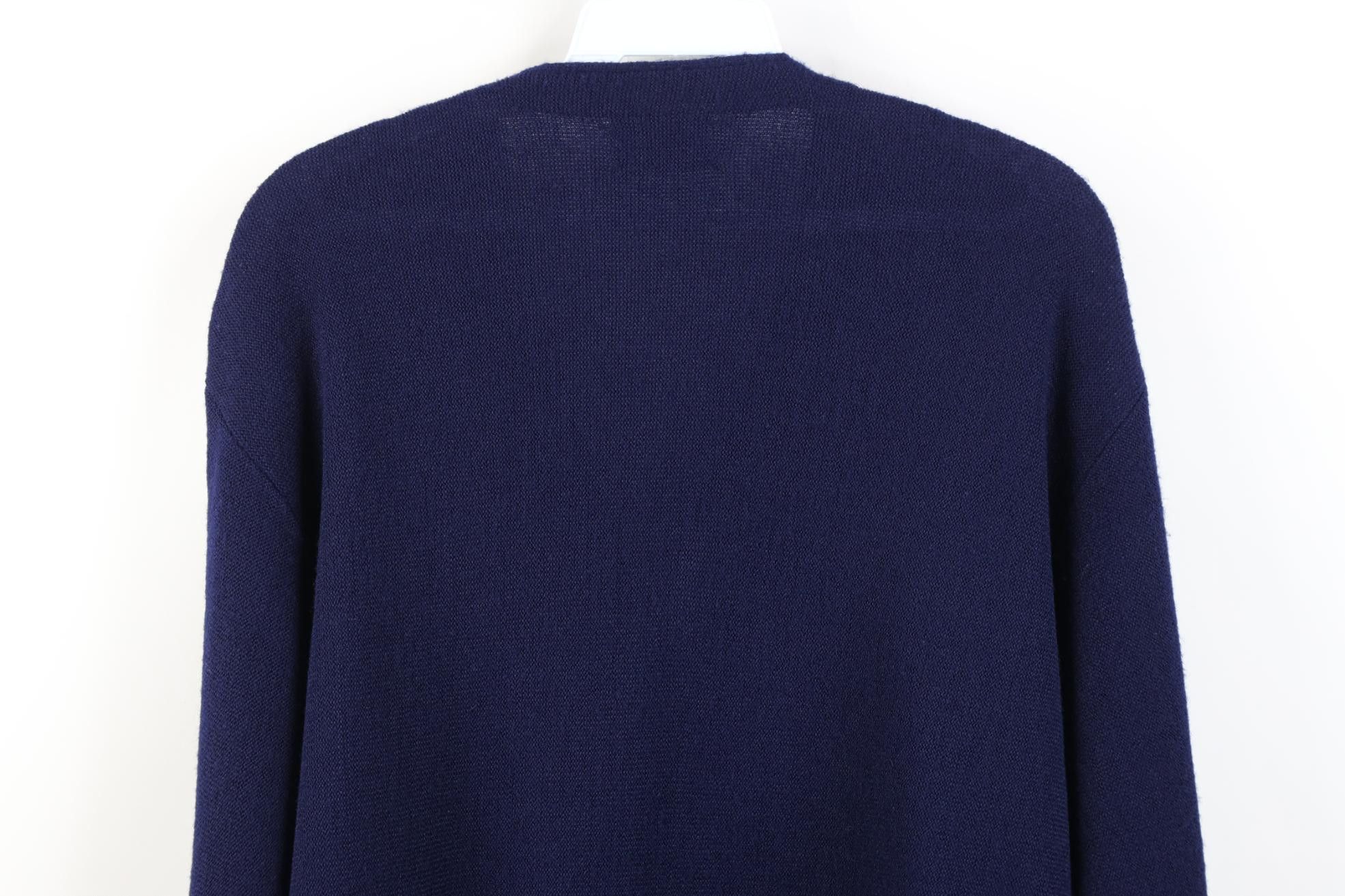Izod Vintage 80s Izod Lacoste Knit Cardigan Sweater Navy Blue Size US M / EU 48-50 / 2 - 10 Thumbnail