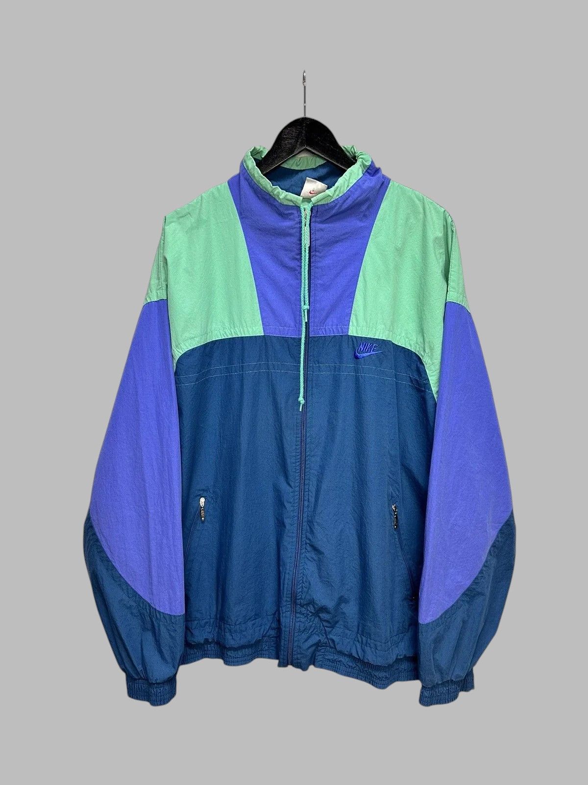 Rare Vintage 00s Nike Nylon Jacket Big Swoosh Hoodie